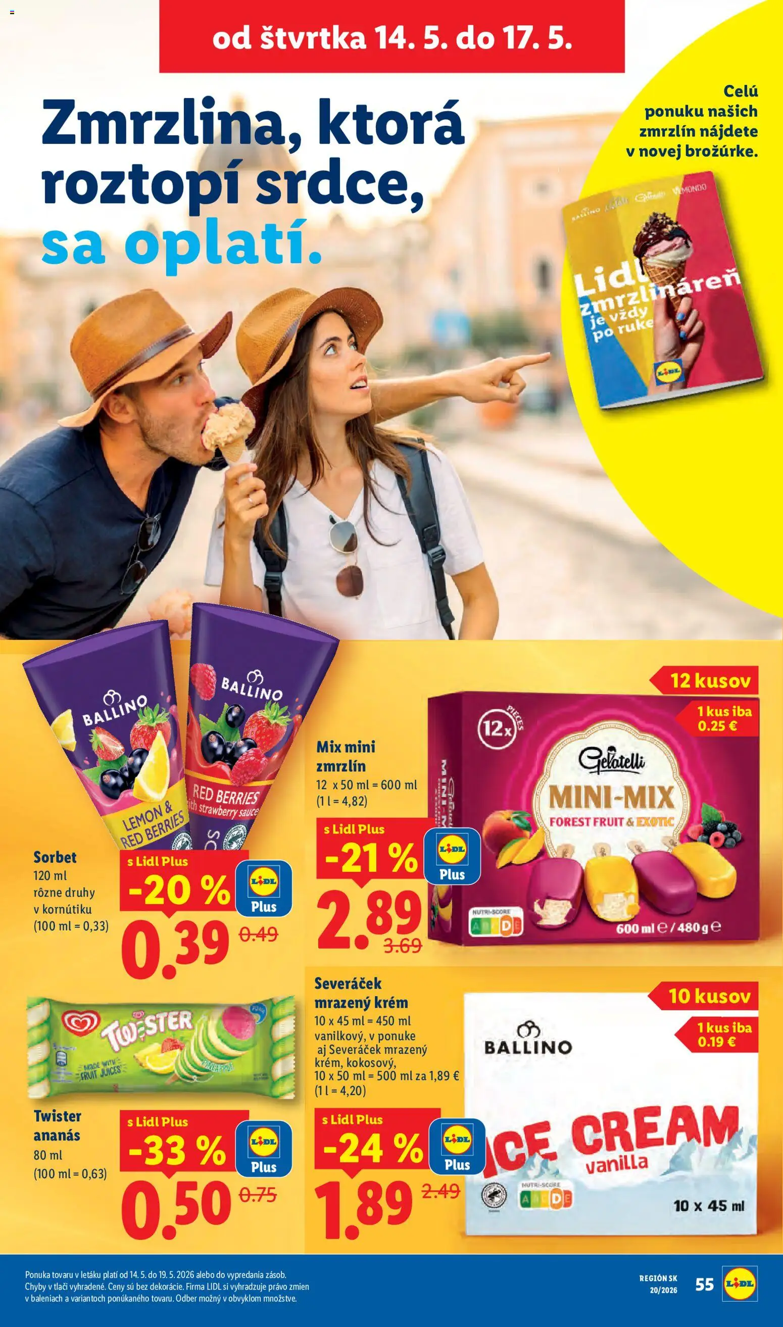 Nové Lidl akcie – leták je platný od 11.05.2026 | Strana: 63 | Produkty: Sorbet, Ananás, Krém