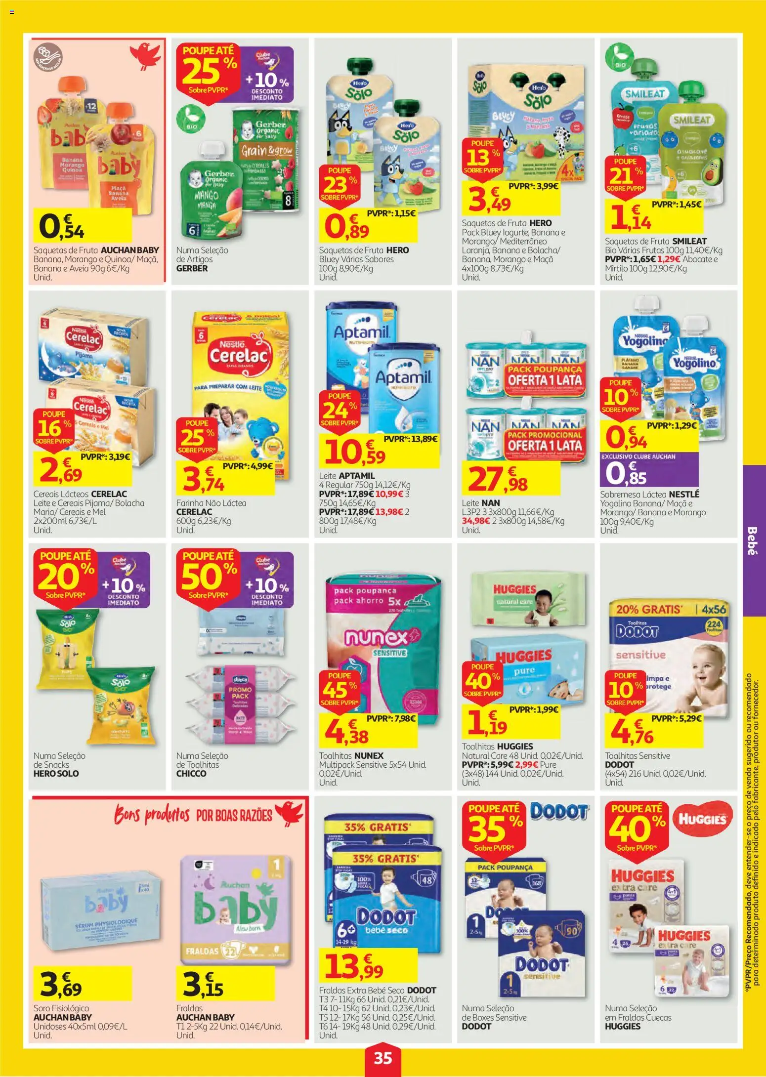 Auchan folheto │ válido de 08/10/2026 | Página: 35 | Produtos: Fraldas, Sérum, Mel, Farinha