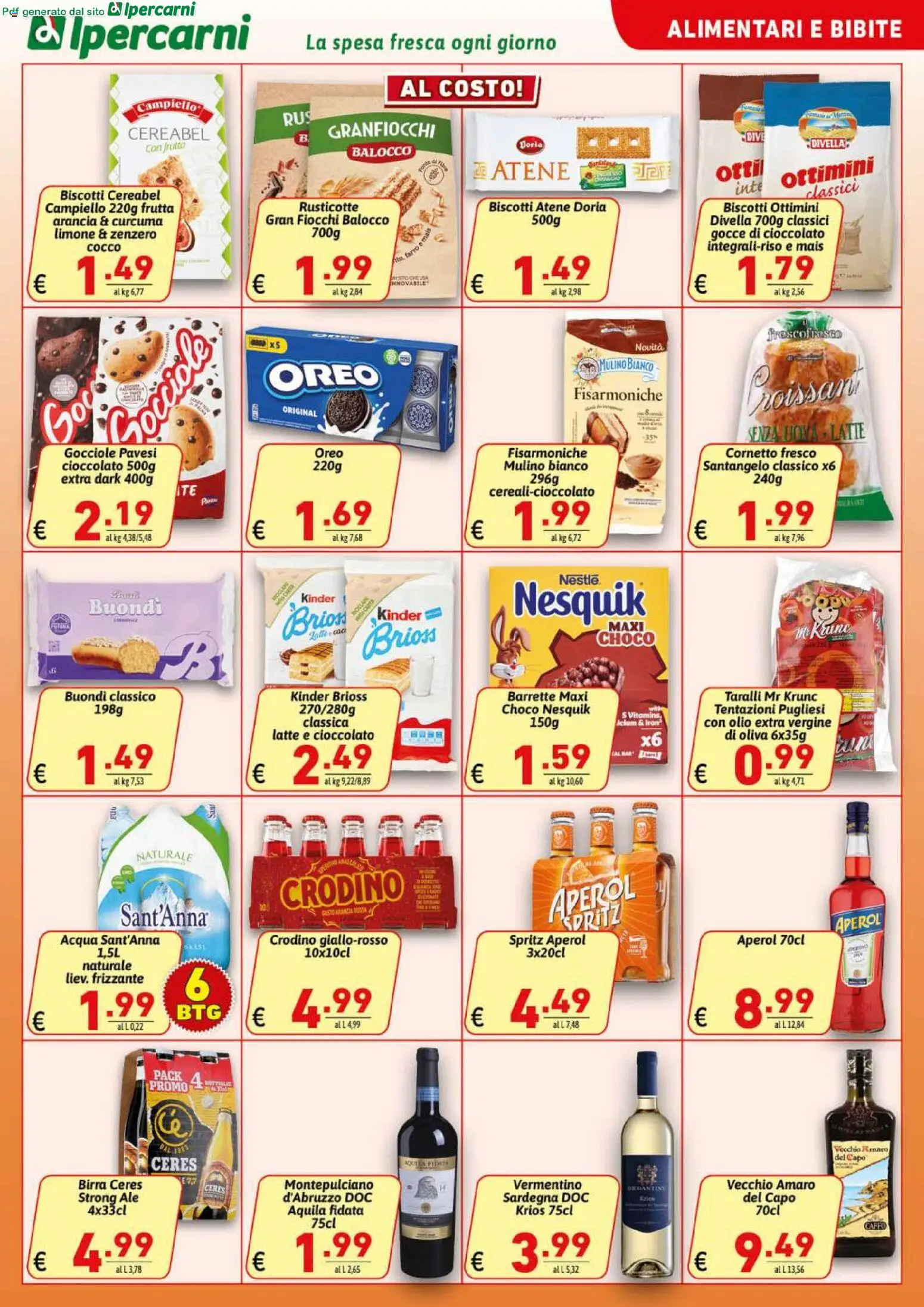 Volantino Ipercarni del 10.06.2026 | Pagina: 9 | Prodotti: Cioccolato, Acqua, Ceres, Olio extra vergine