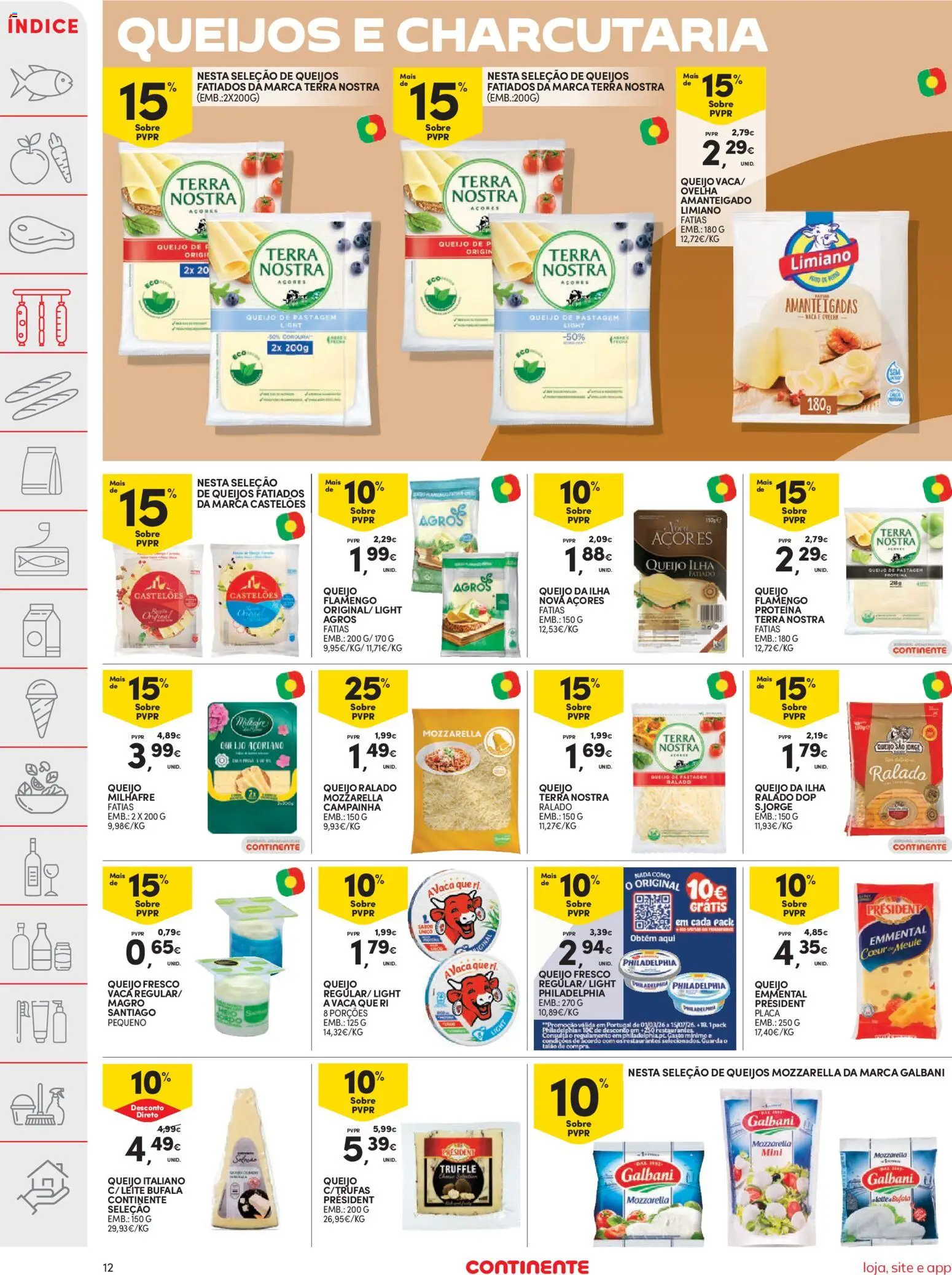 Continente folheto │ válido de 14.04.2026 | Página: 12 | Produtos: Campainha, Leite, Queijo, Proteina