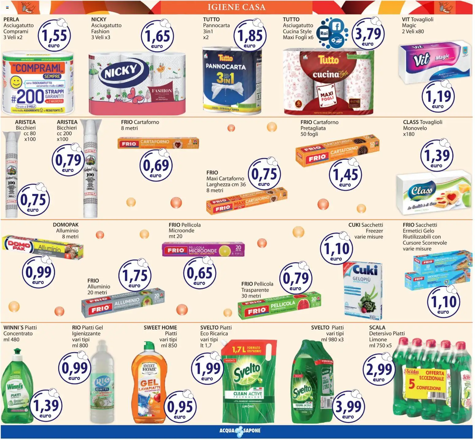 Volantino Acqua e Sapone del 12.03.2026 | Pagina: 13 | Prodotti: Microonde, Asciugatutto, Pellicola, Alluminio