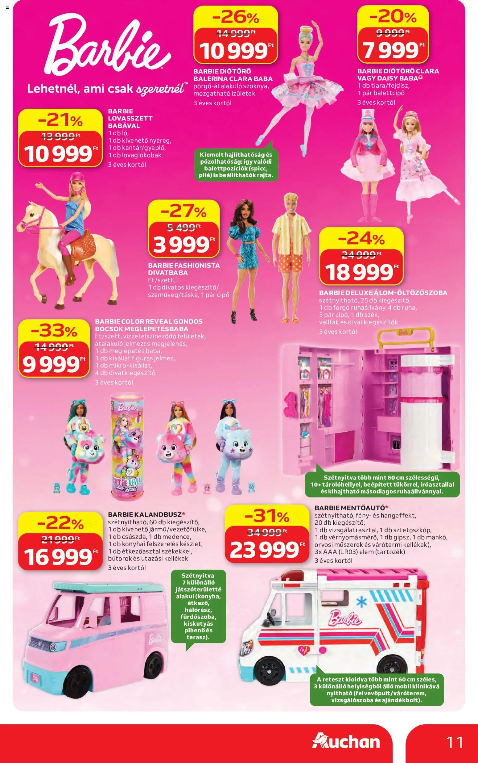 Auchan akciós ujság - amely érvényes a következő dátumtól: 2026.10.22. | Oldal: 11 | Termékek: Étkezőasztal, Elem, Dió, Baba
