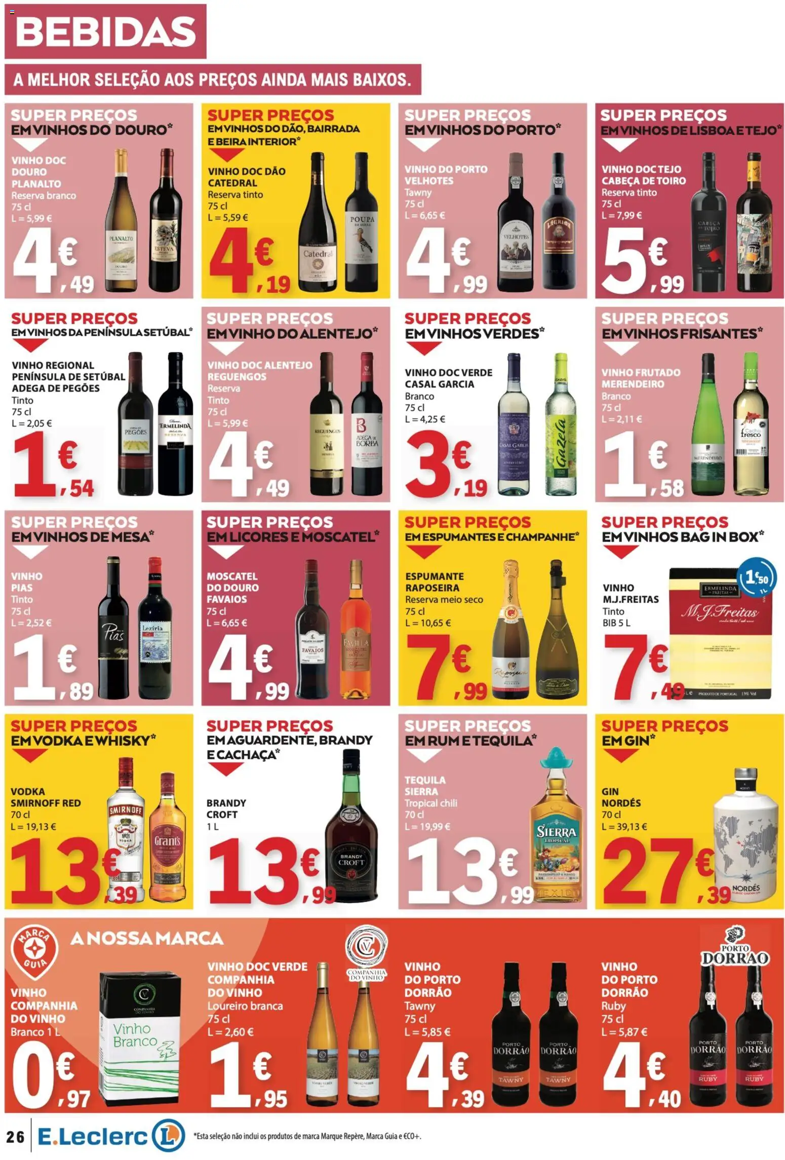 E.Leclerc folheto Semanal Aniversário 31 │ válido de 22/10/2026 | Página: 26 | Produtos: Espumante, Cachaça, Rum, Vinho