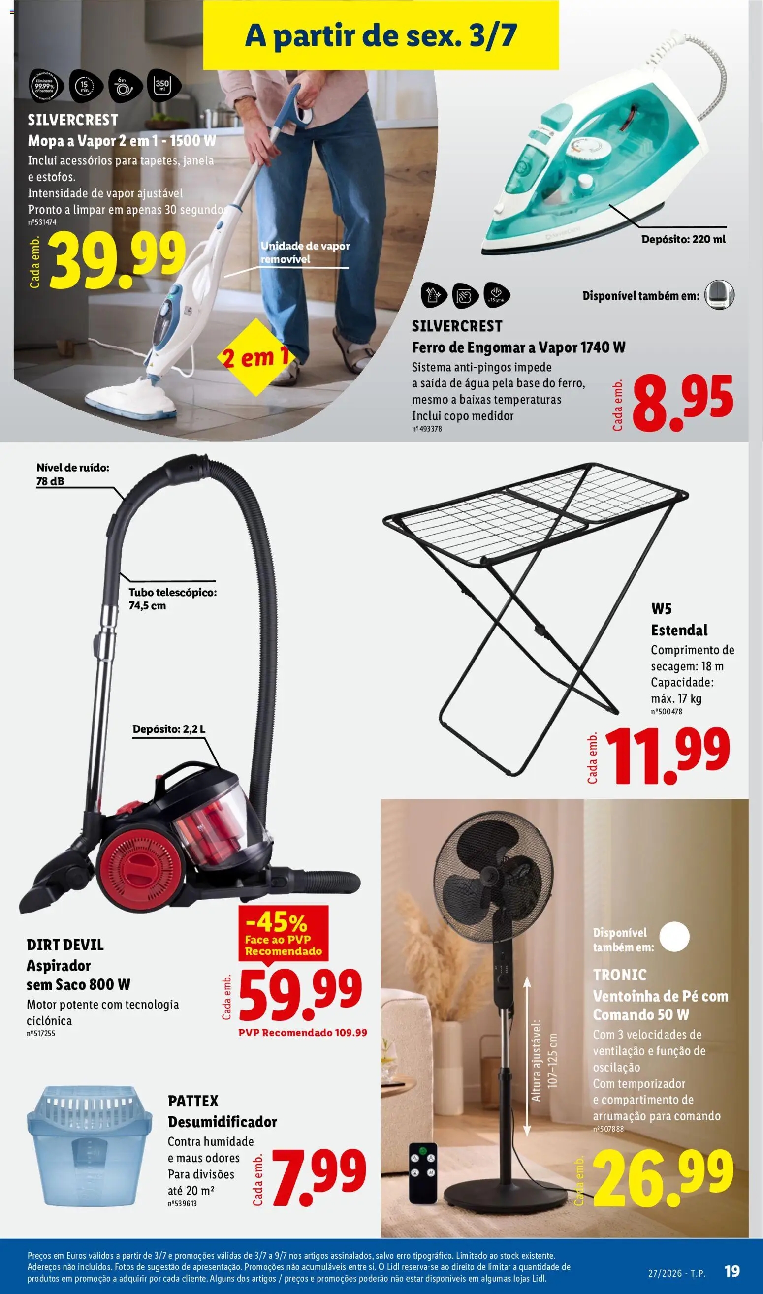 Lidl Novidades │ válido de 29/06/2026 | Página: 19 | Produtos: Ferro de engomar, Ferro, Janela, Base