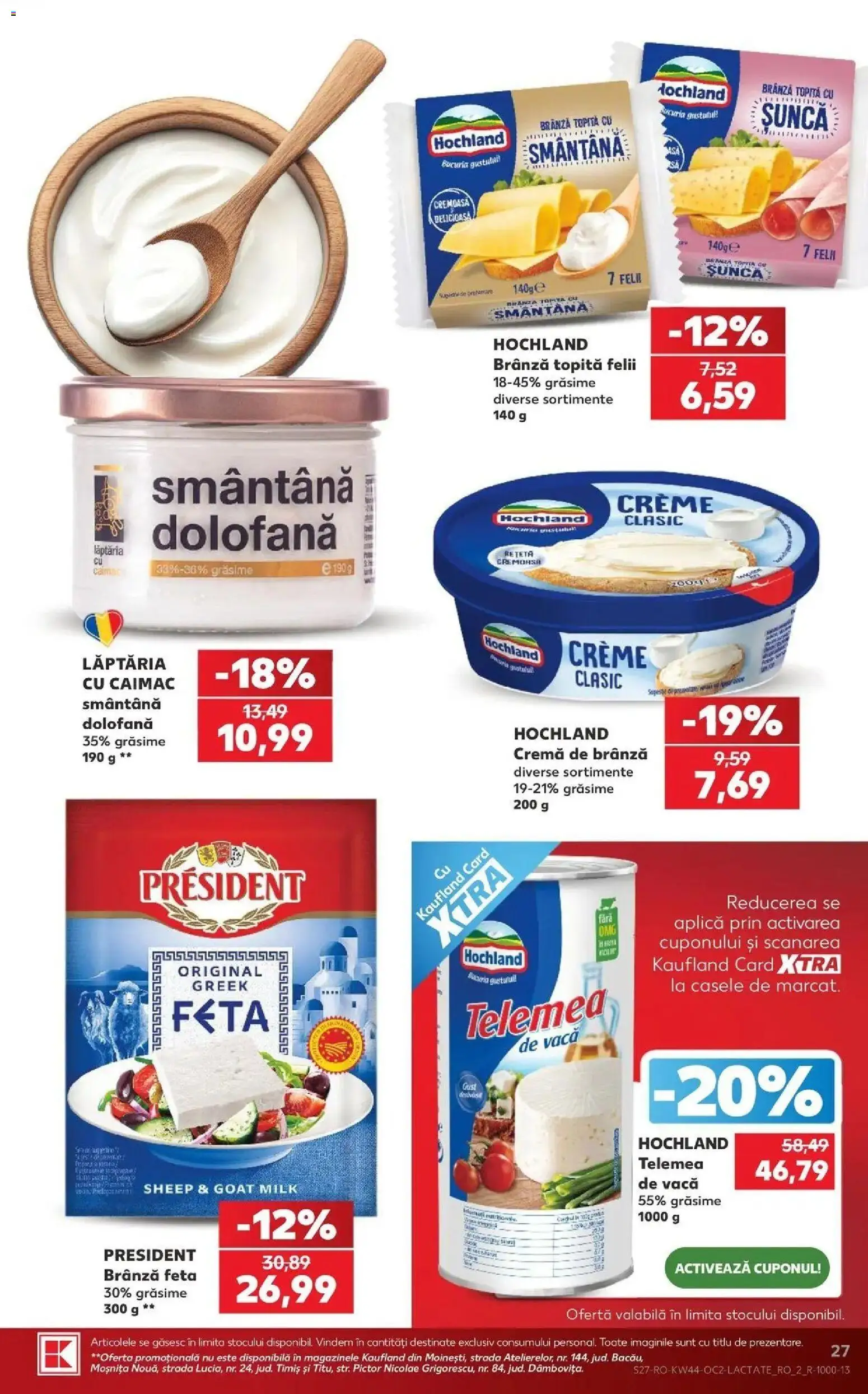Kaufland Satu Mare 28.10.2026 - Revista si Oferta | Pagină: 27 | Produse: Brânză feta, Aplică, Cremă de brânză, Smântână
