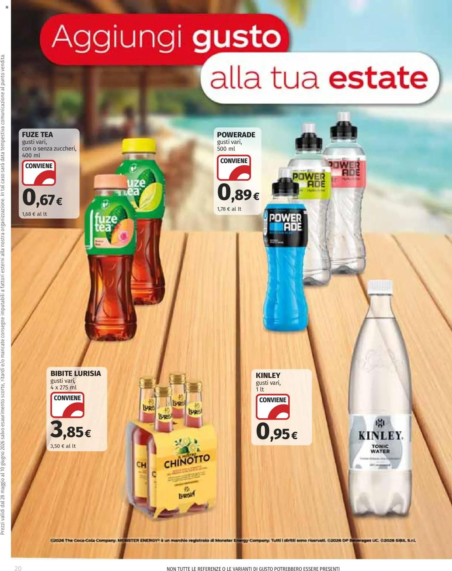 Volantino COOP del 28.05.2026 | Pagina: 20 | Prodotti: Chinotto, Data, The, Bibite