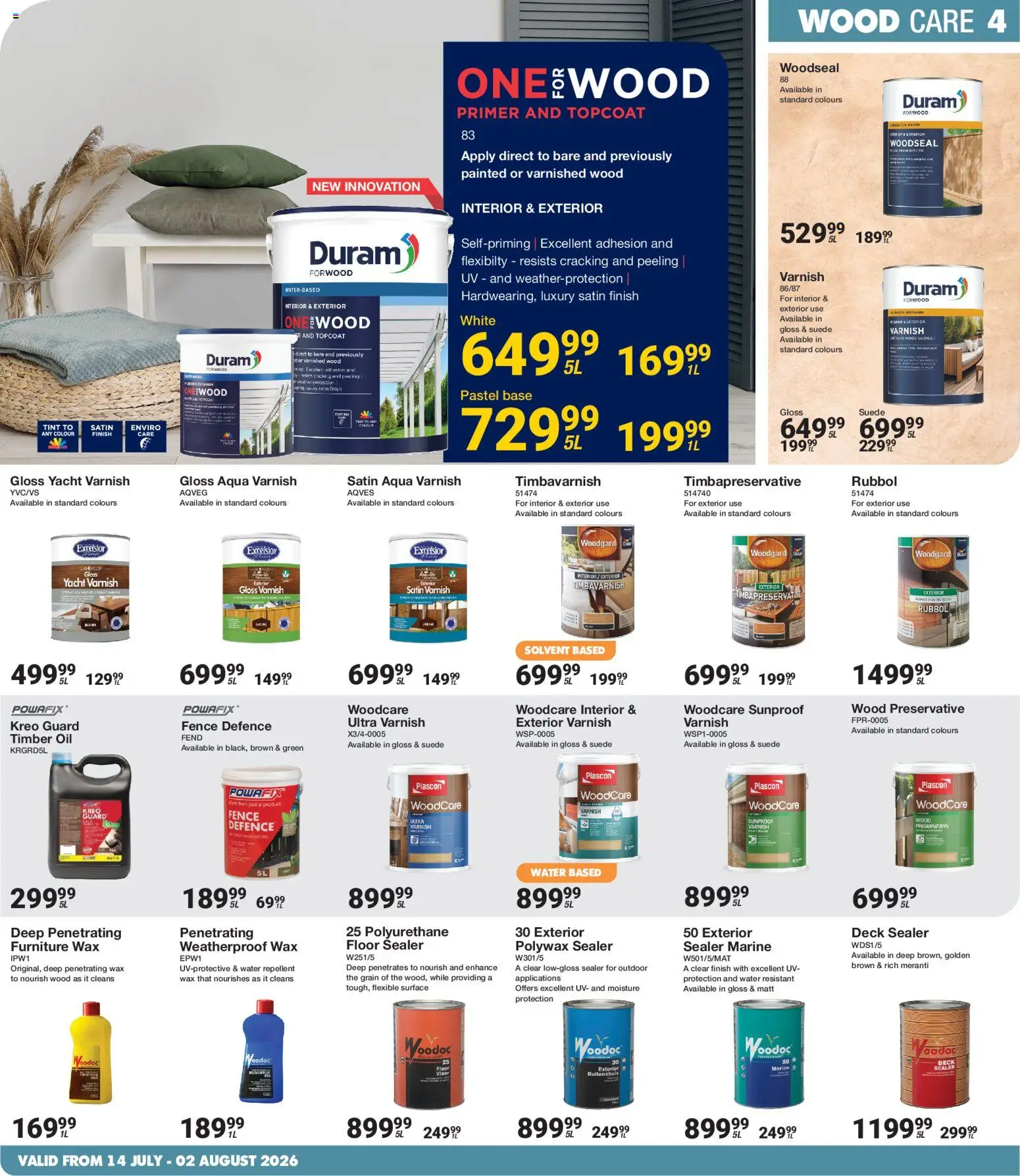 New MICA catalogue – valid from 14/07/2026 | Page: 4 | Products: Primer, Gloss, Oil, Floor sealer