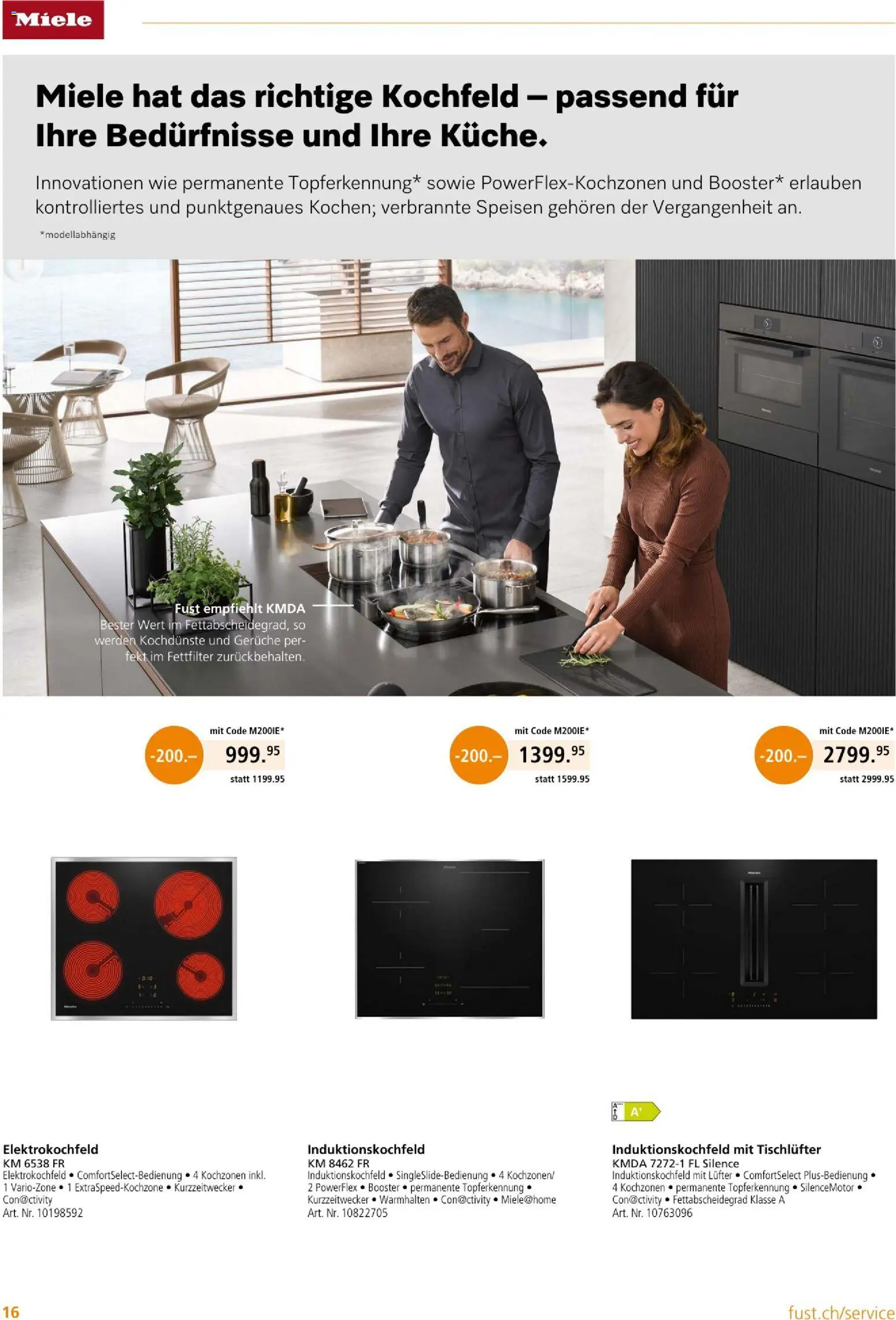 Fust aktionen Einbau – gültig ab 17.09.2026 | Seite: 16 | Produkte: Kochfeld, Miele
