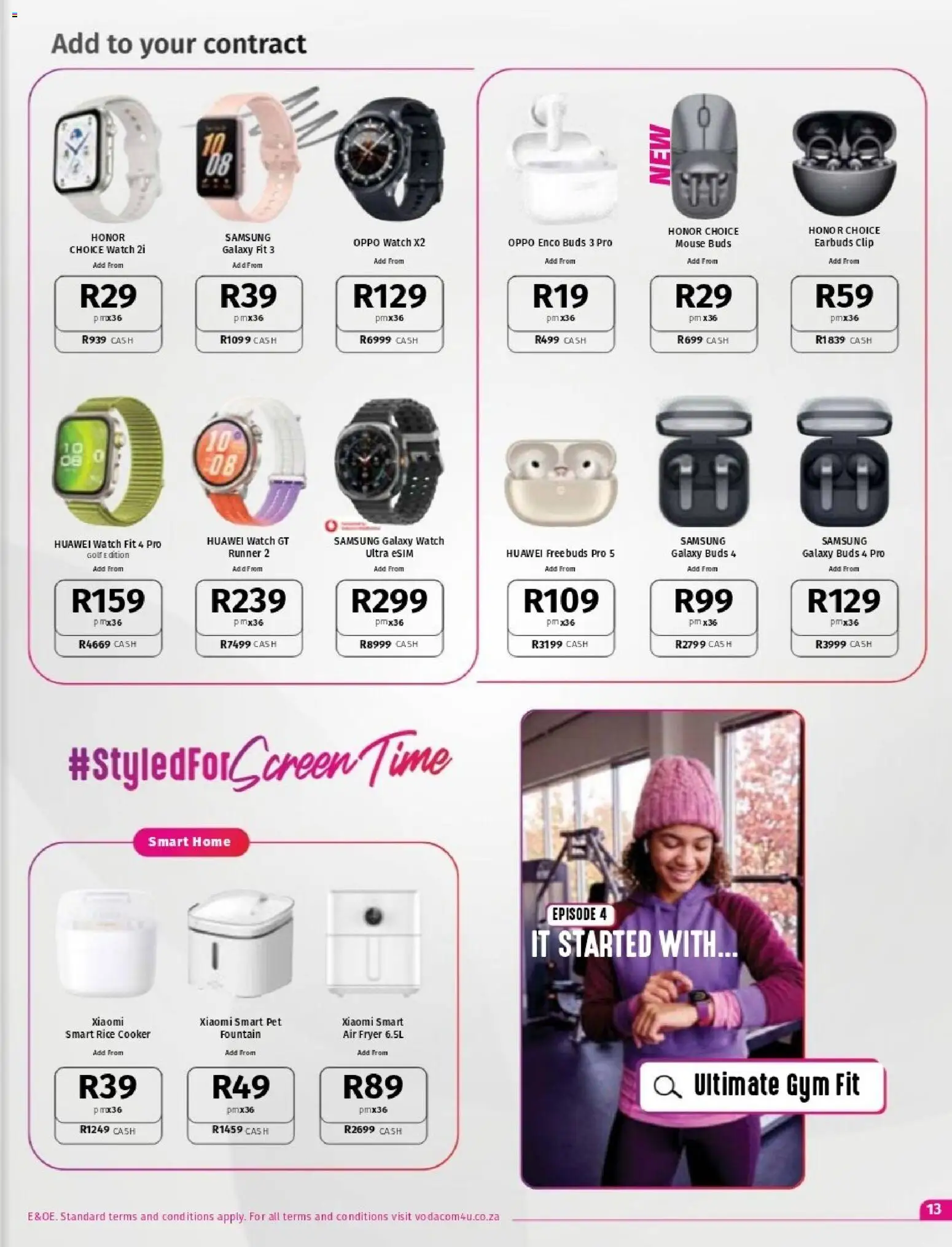 New Vodacom catalogue – valid from 09.06.2026 | Page: 13 | Products: Watch, Earbuds, Fryer, Air fryer