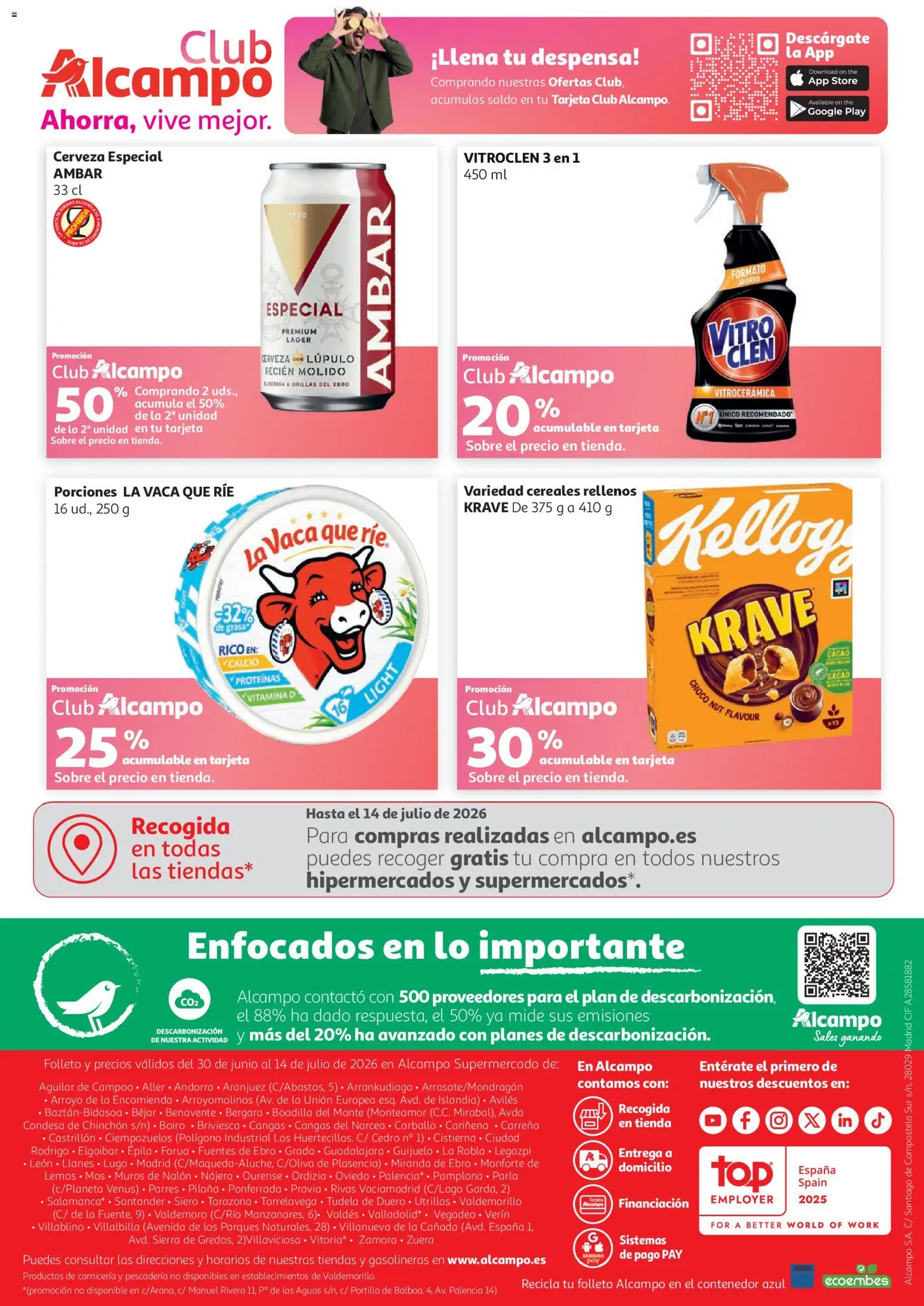 Alcampo - Supermercado Nacional │ válido desde el 30/06/2026 | Página: 4 | Productos: Cerveza, Cereales, Φρυγανιές σικάλεως
