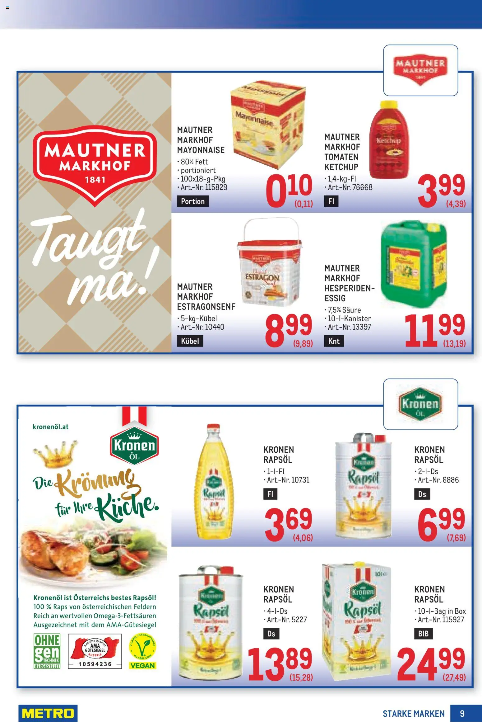 Metro angebote Starke Marken gültig ab 23.07.2026 | Seite: 9 | Produkte: Ketchup, Mayonnaise, Box, Tomaten