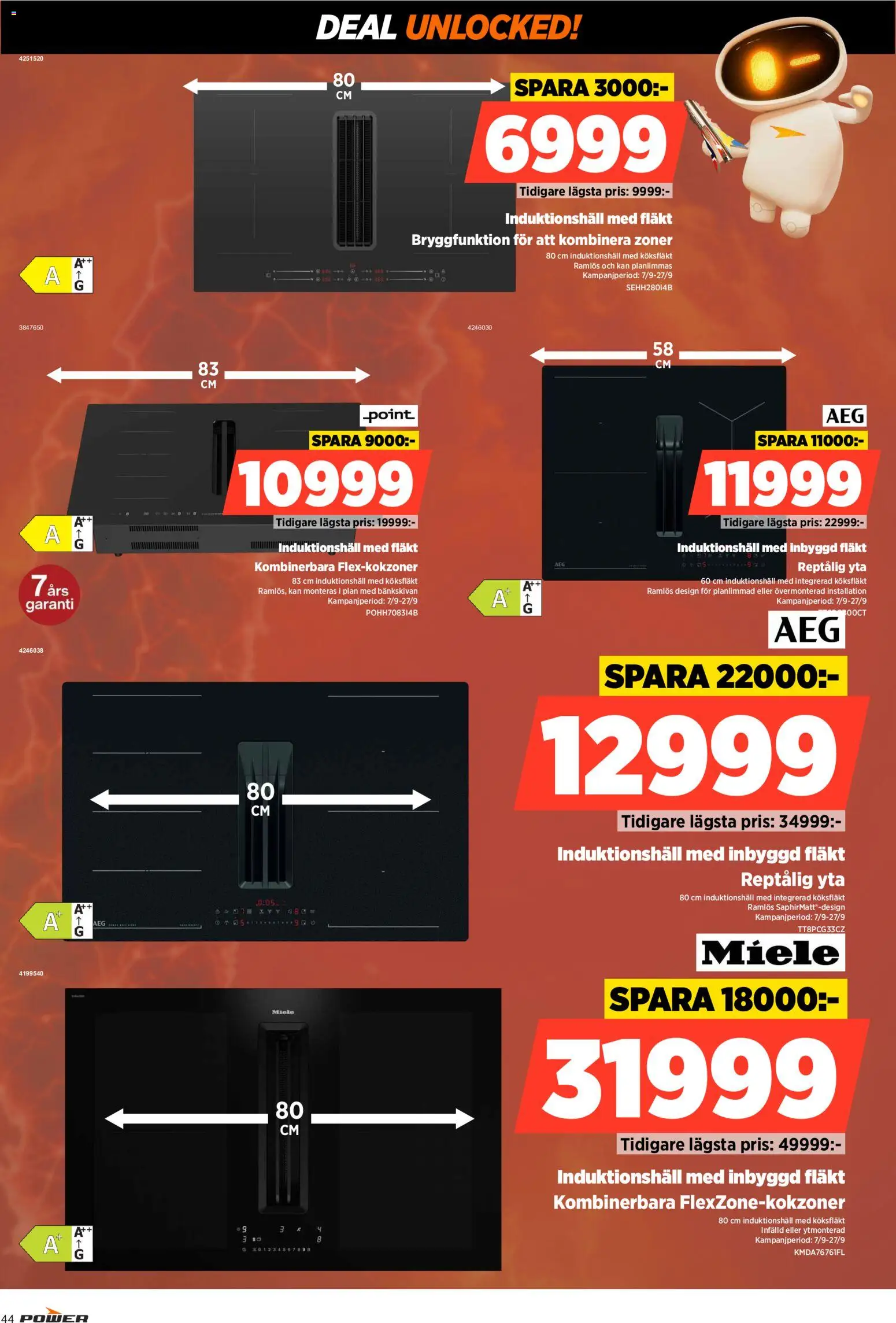 Power reklamblad aktuell från 07/09/2026 | Sida: 44 | Produkter: Köksfläkt, Fläkt, Induktionshäll