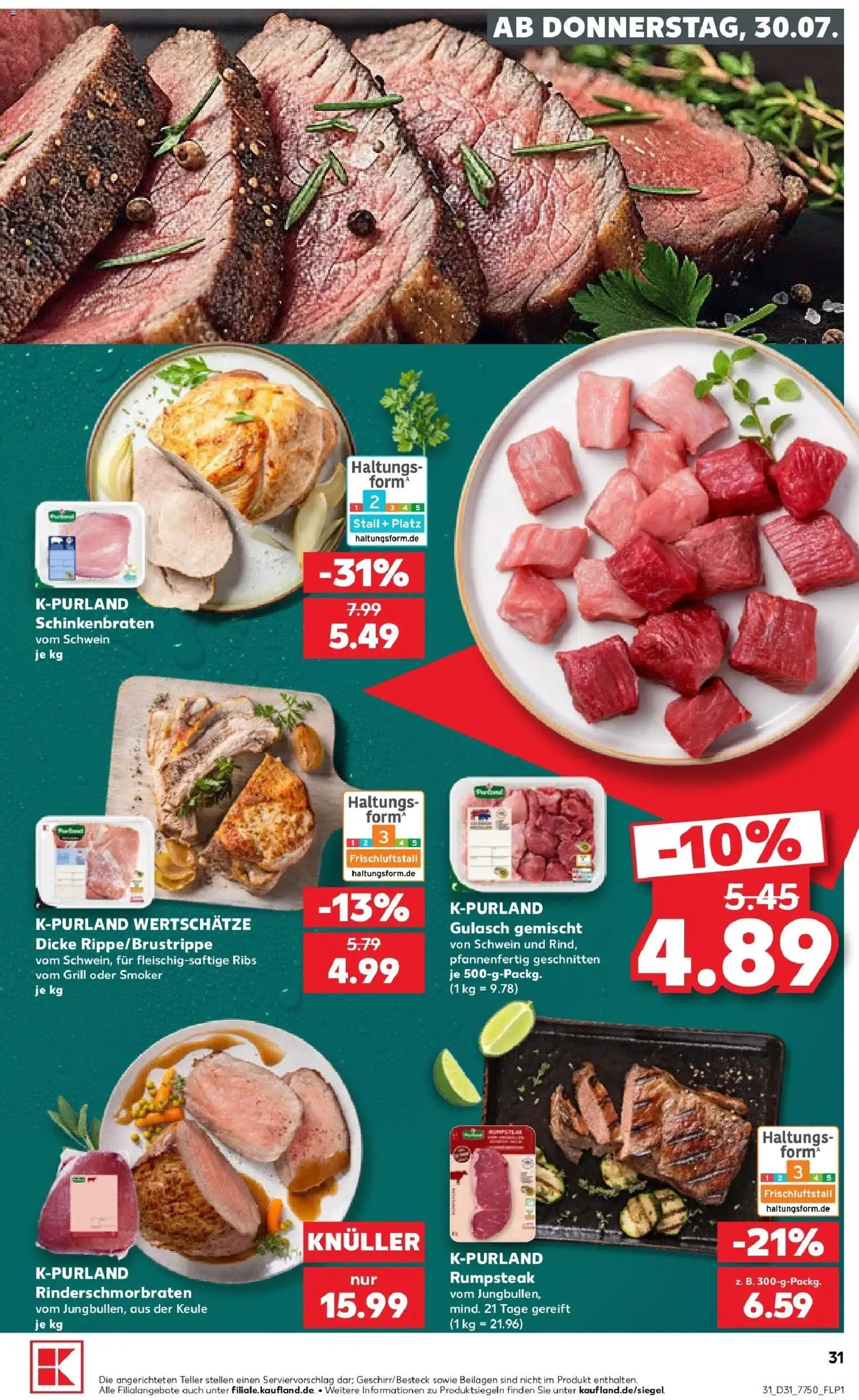 Kaufland Prospekt Nördlingen – gültig ab 30.07.2026 | Seite: 31 | Produkte: Rumpsteak, Grill, Gulasch