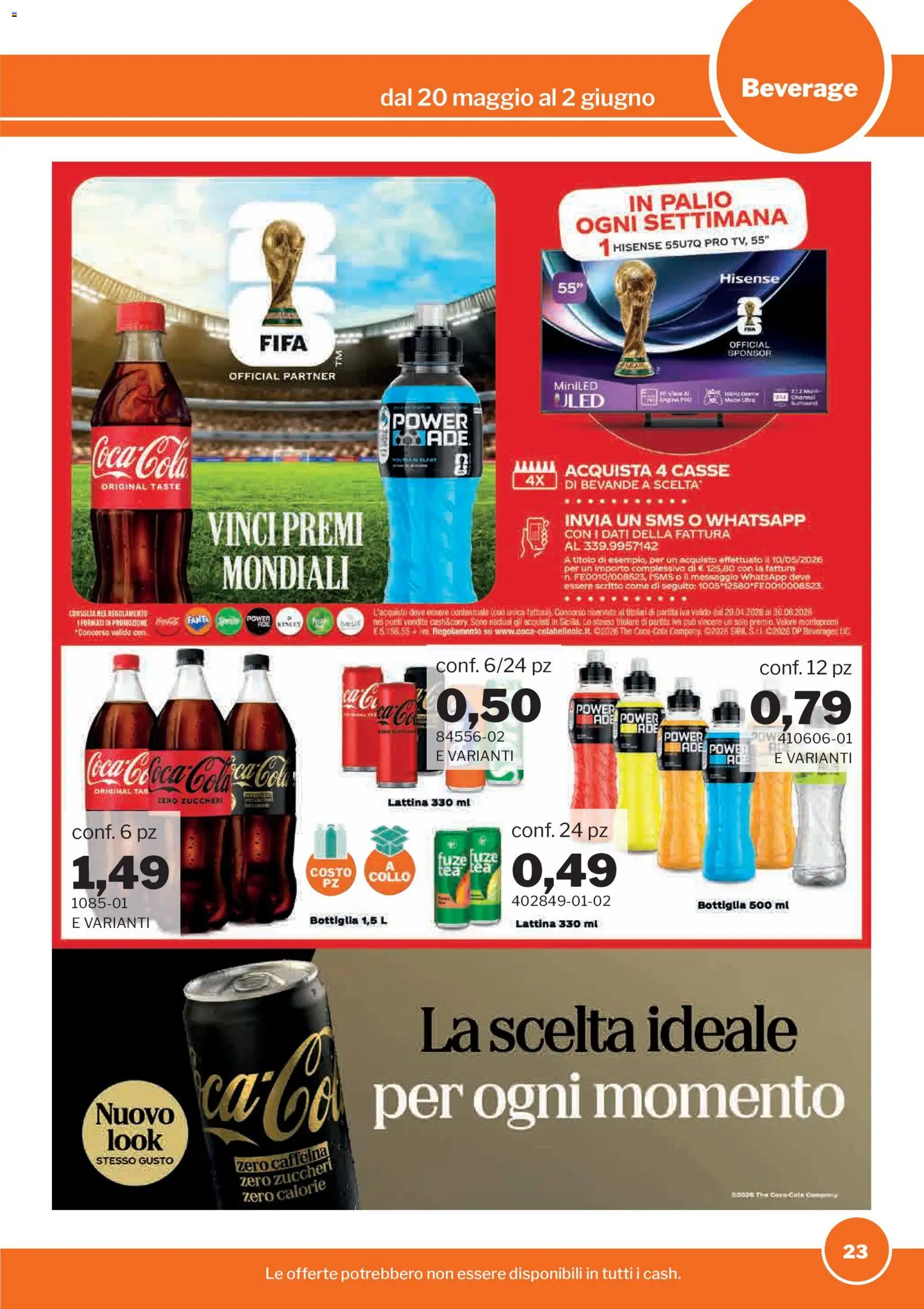 Volantino Sogegross del 20.05.2026 | Pagina: 23 | Prodotti: The, Fanta, Bottiglia, Coca Cola