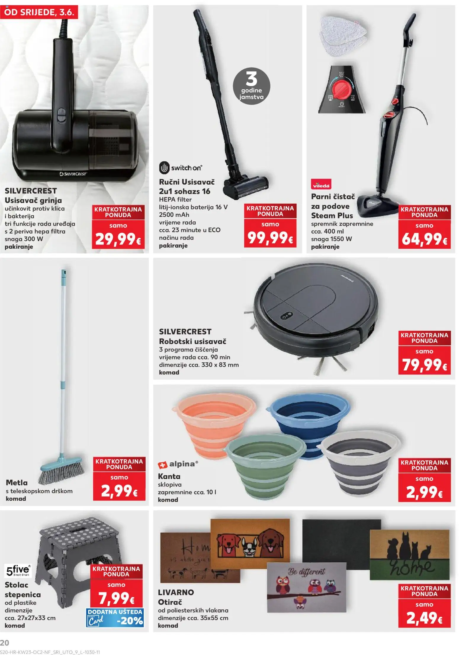Kaufland katalog | vrijedi od 03.06.2026 | Stranica: 20 | Proizvodi: Usisavač, Robot, Metla, Mop