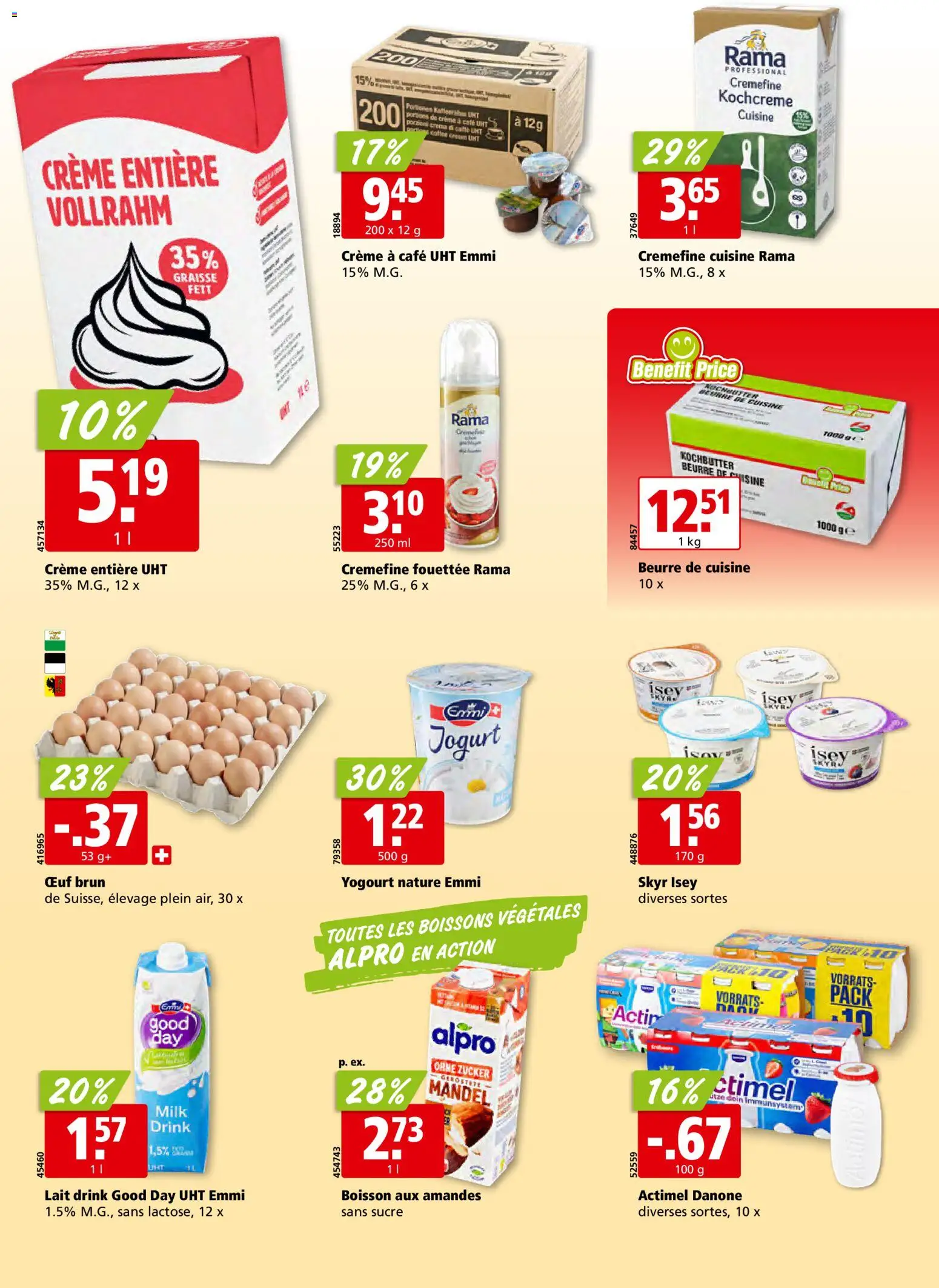 Aligro aktionen Chavannes, Matran, Genève, Sion – gültig ab 01.06.2026 | Seite: 14 | Produkte: Actimel, Zucker, Creme