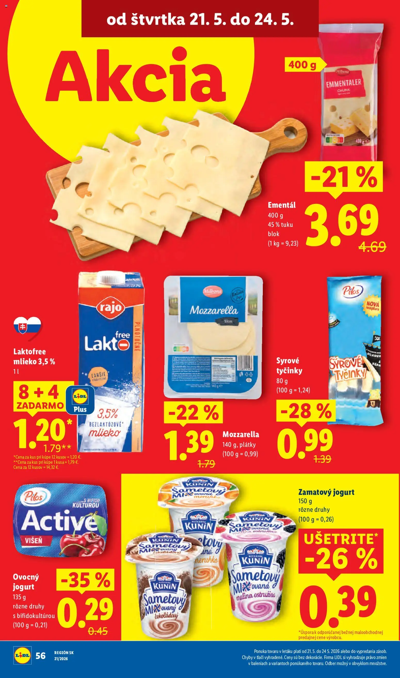 Nové Lidl akcie – leták je platný od 18.05.2026 | Strana: 72 | Produkty: Mlieko, Jogurt, Mozzarella