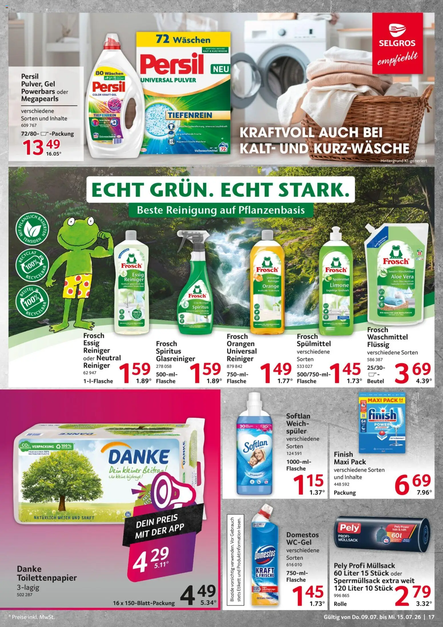 Selgros Prospekt – gültig ab 09.07.2026 | Seite: 17 | Produkte: Orangen, Finish, Waschmittel, Toilettenpapier