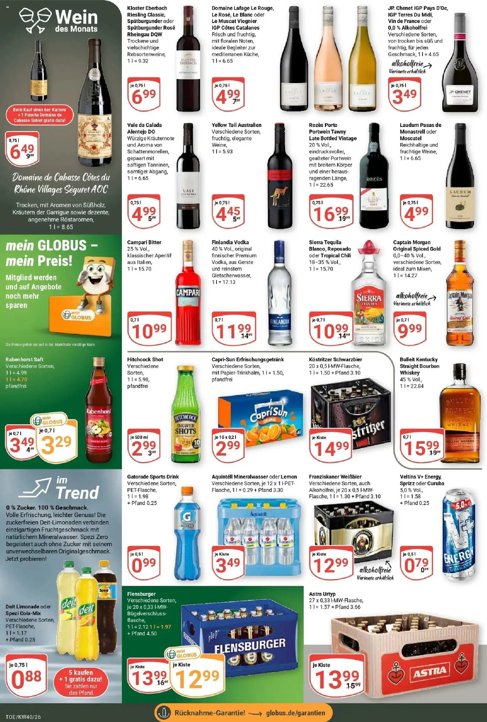 Globus Prospekt Tönisvorst (ab 28.09.2026) » Angebote online | Seite: 18 | Produkte: Weißbier, Chili, Vodka, Bourbon