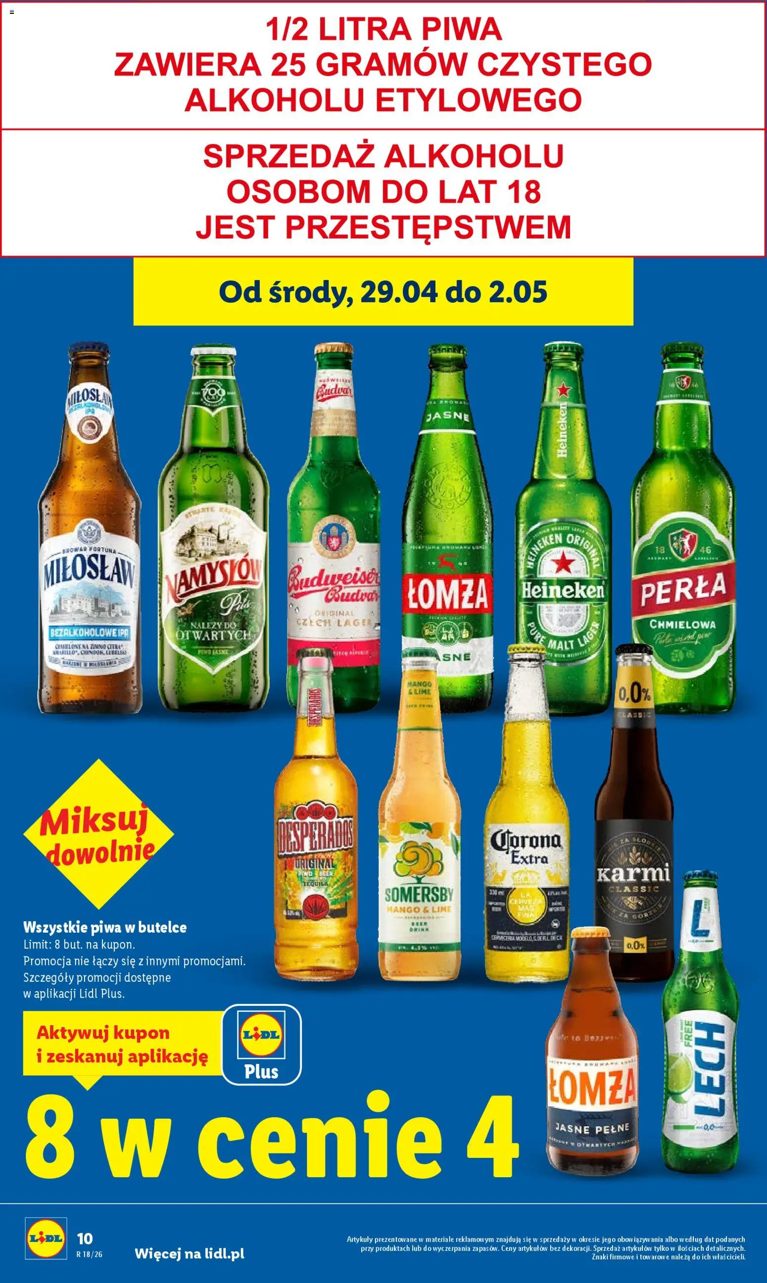 Lidl gazetka od 29.04.2026 | Strona: 10 | Produkty: Mango, Tequila, Somersby, Heineken
