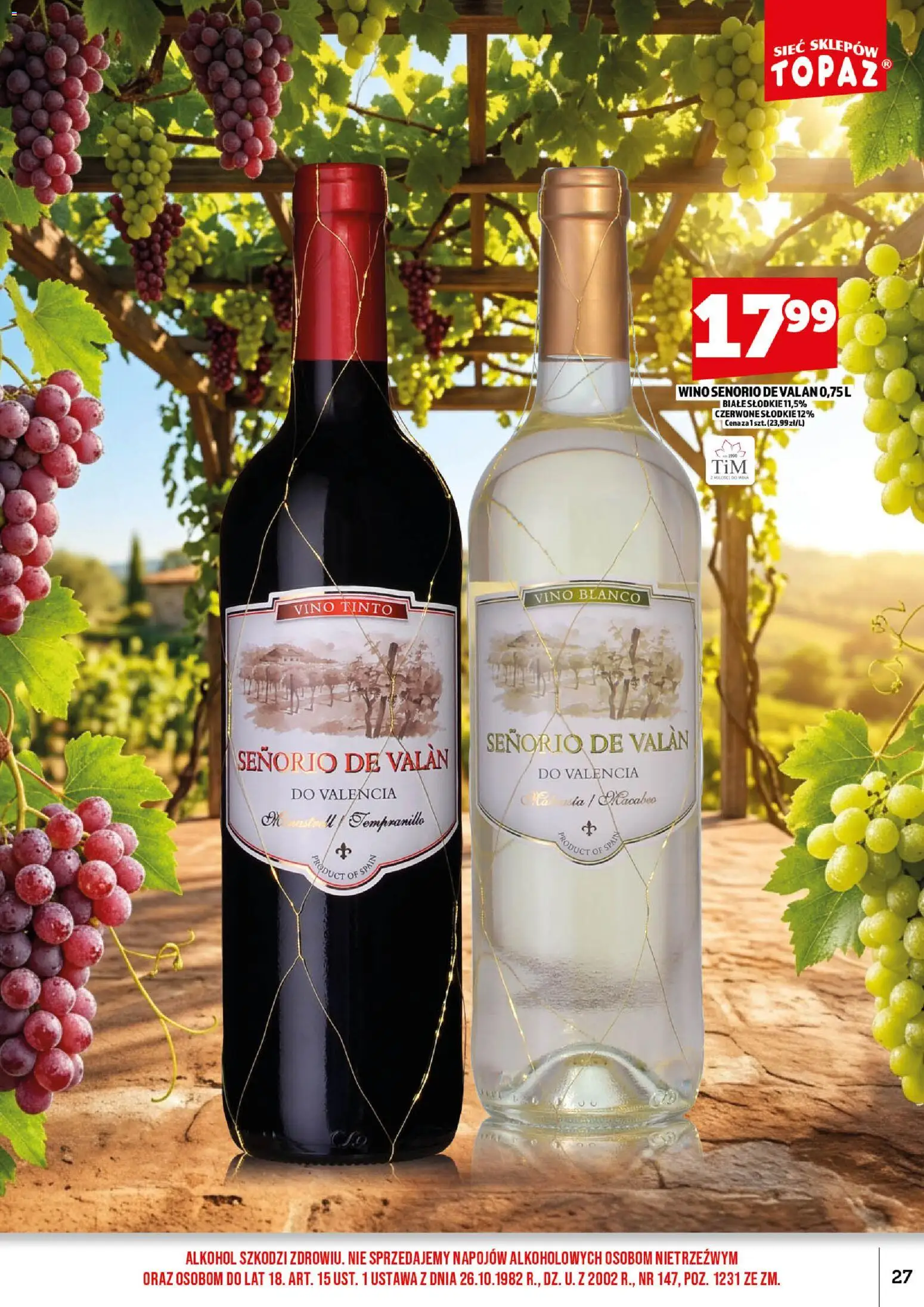 Topaz gazetka alkoholowa od 01.09.2026 | Strona: 29 | Produkty: Wino, Alkohol