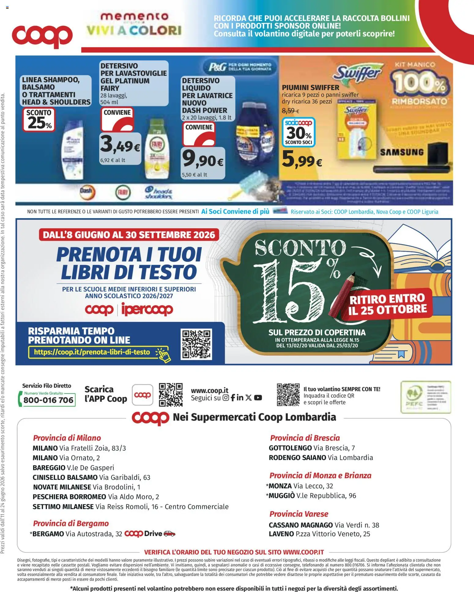 Volantino COOP del 11.06.2026 | Pagina: 24 | Prodotti: Balsamo, Lavatrice, Data, Samsung