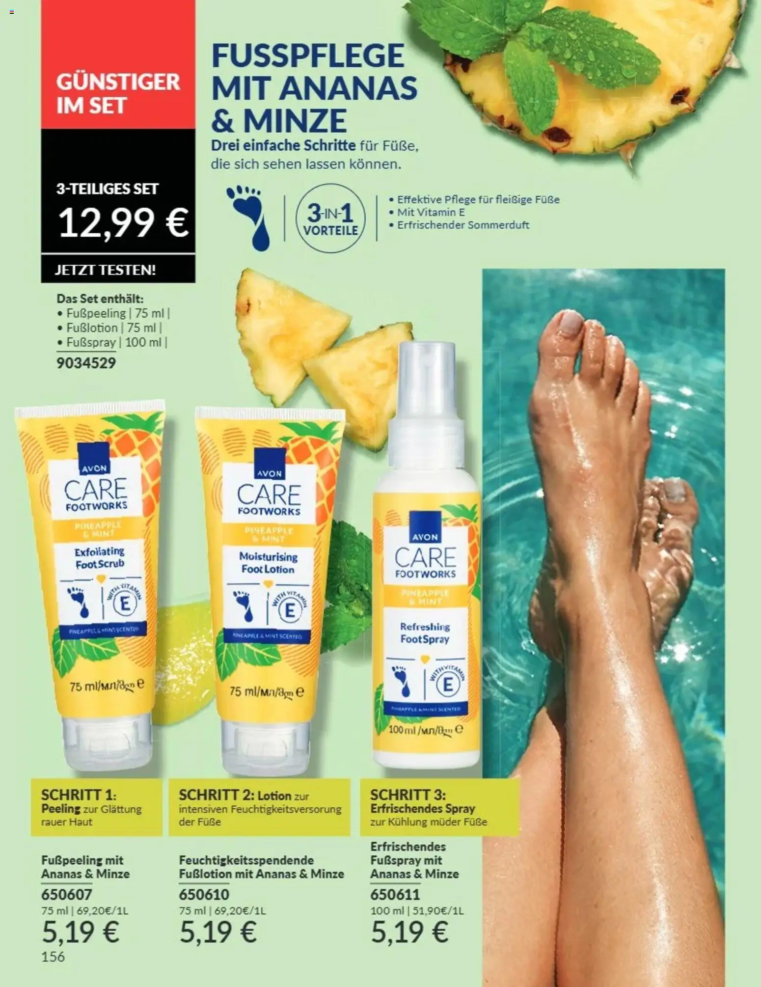 AVON Katalog August 2026 – gültig ab 08.08.2026 | Seite: 156 | Produkte: Ananas, Peeling, Fußpeeling, Fußspray