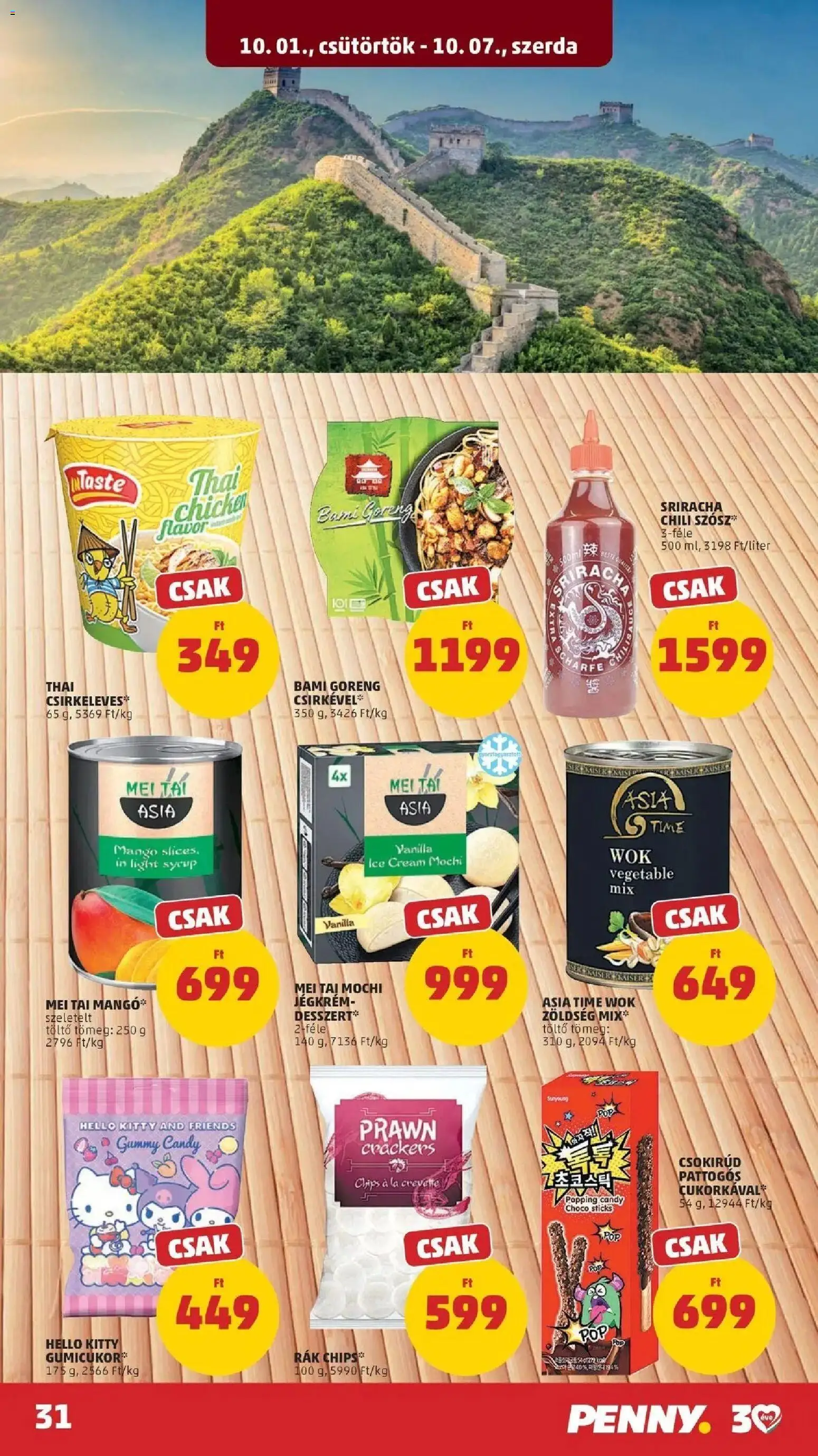 PENNY aktuális akciós újság: 2026.09.30.-tól lapozható | Oldal: 31 | Termékek: Chili, Chips, Wok, Zöldség