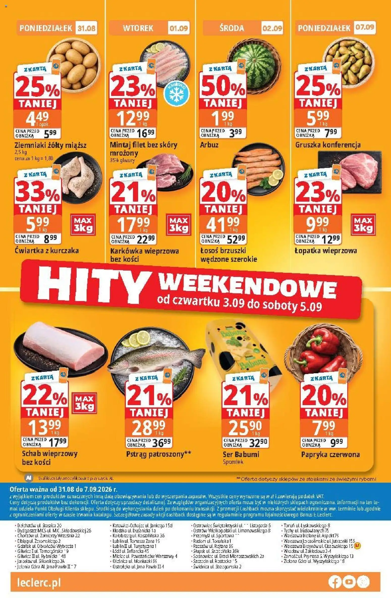 E.Leclerc gazetka od 31.08.2026 | Strona: 28 | Produkty: Pstrąg, Papryka, Łopatka wieprzowa, Ser