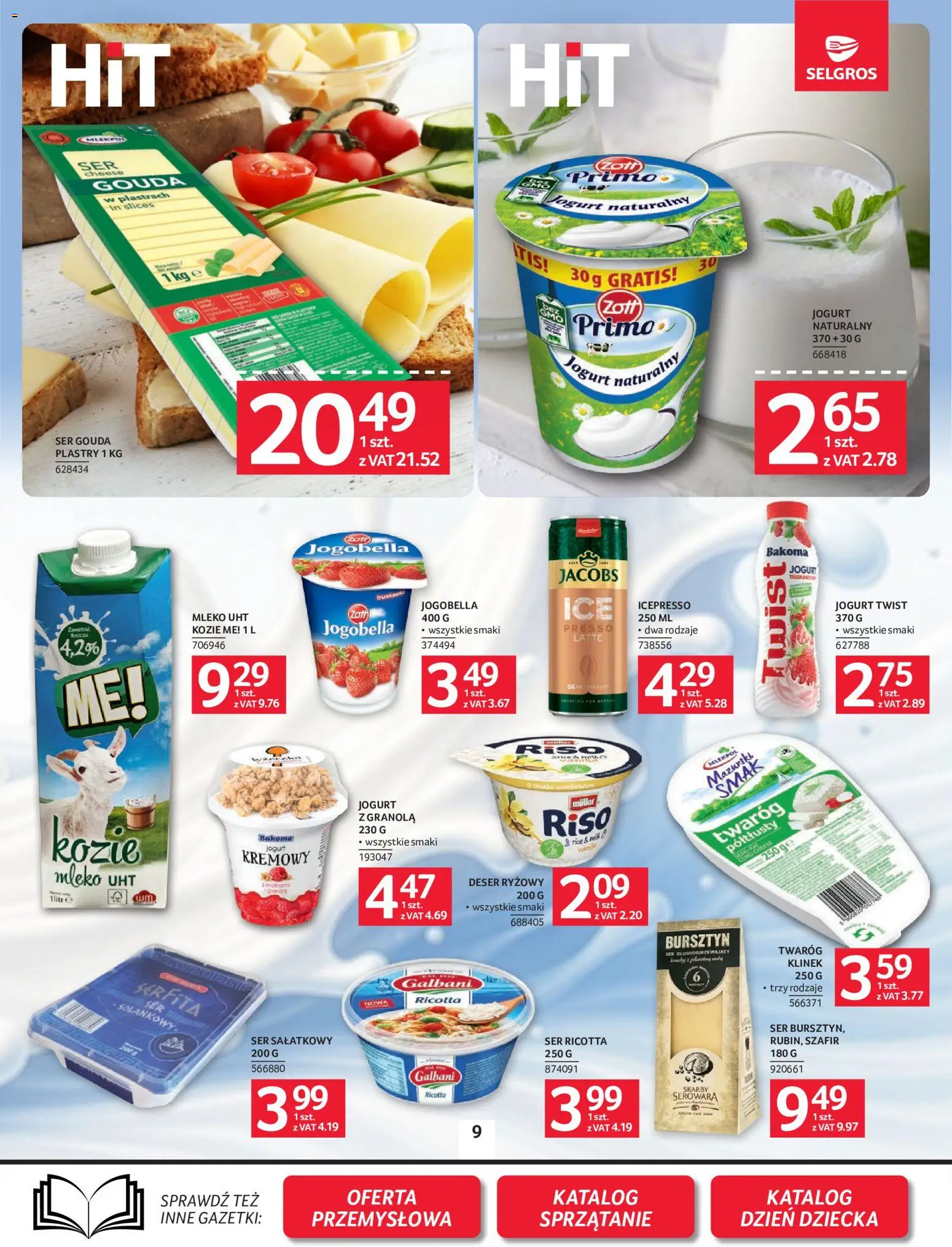 Selgros cash&carry gazetka od 21.05.2026 | Strona: 9 | Produkty: Granola, Jogurt, Ser gouda, Ser ricotta