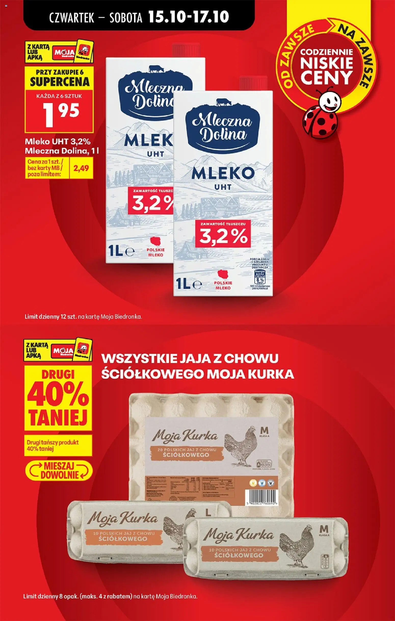 Biedronka gazetka - Czas na toast od 15.10.2026 | Strona: 5 | Produkty: Szklanka, Karta, Mleko, Mleko UHT