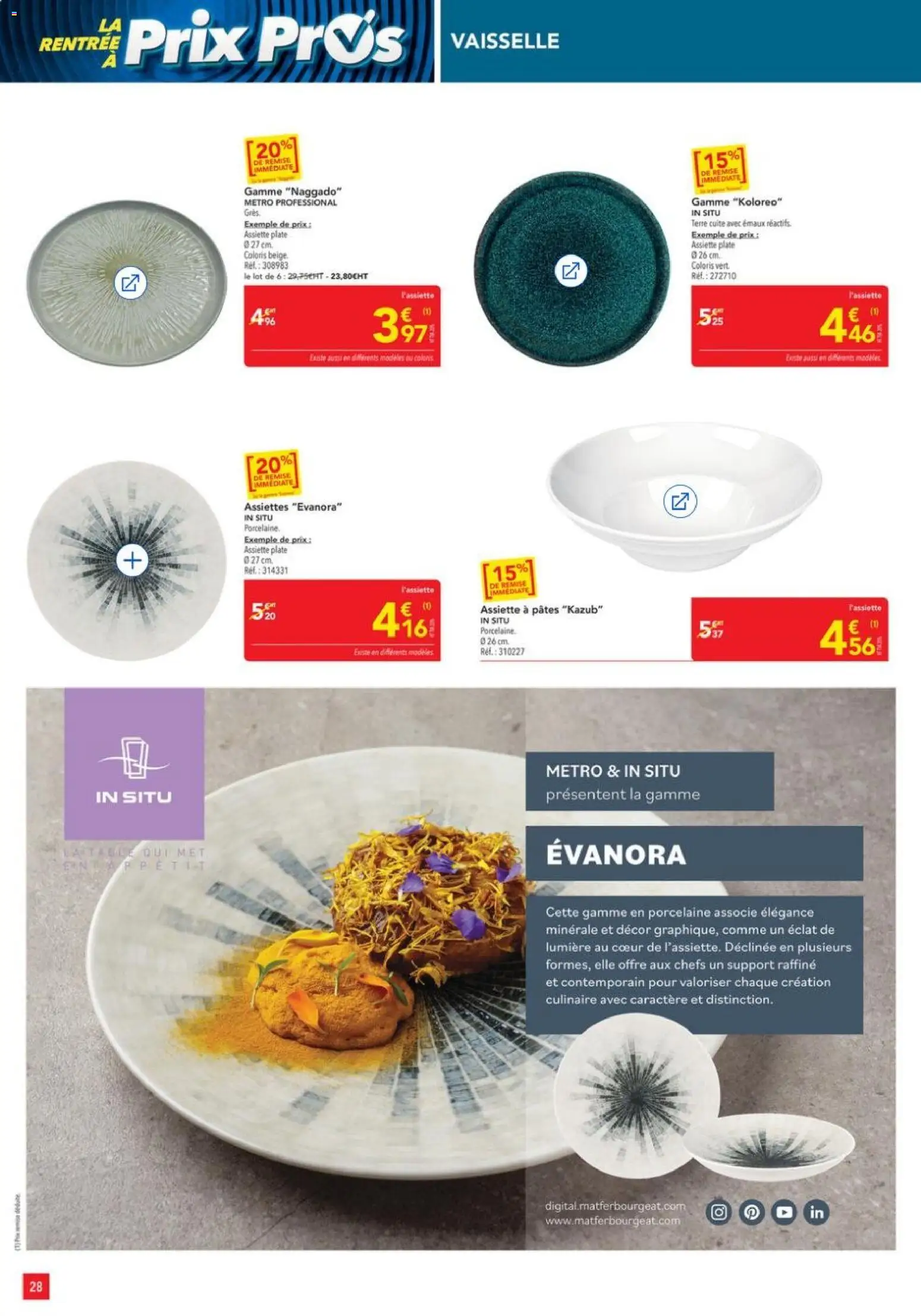 {H1} | Page: 28 | Produits: Vaisselle, Porcelaine, Assiette, Pâtes