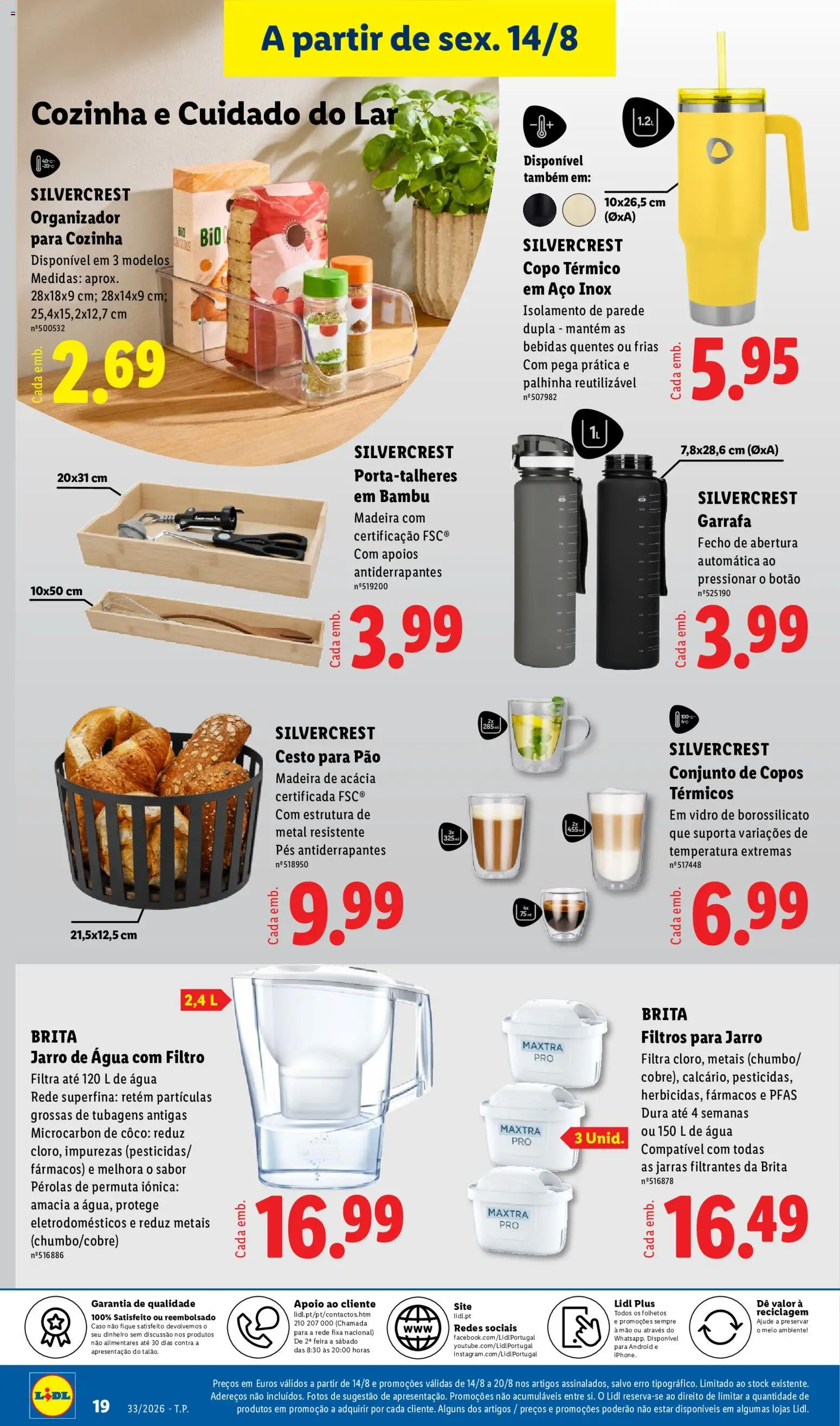 Lidl Novidades │ válido de 10/08/2026 | Página: 19 | Produtos: Copos, Bebidas, Pão, Coco