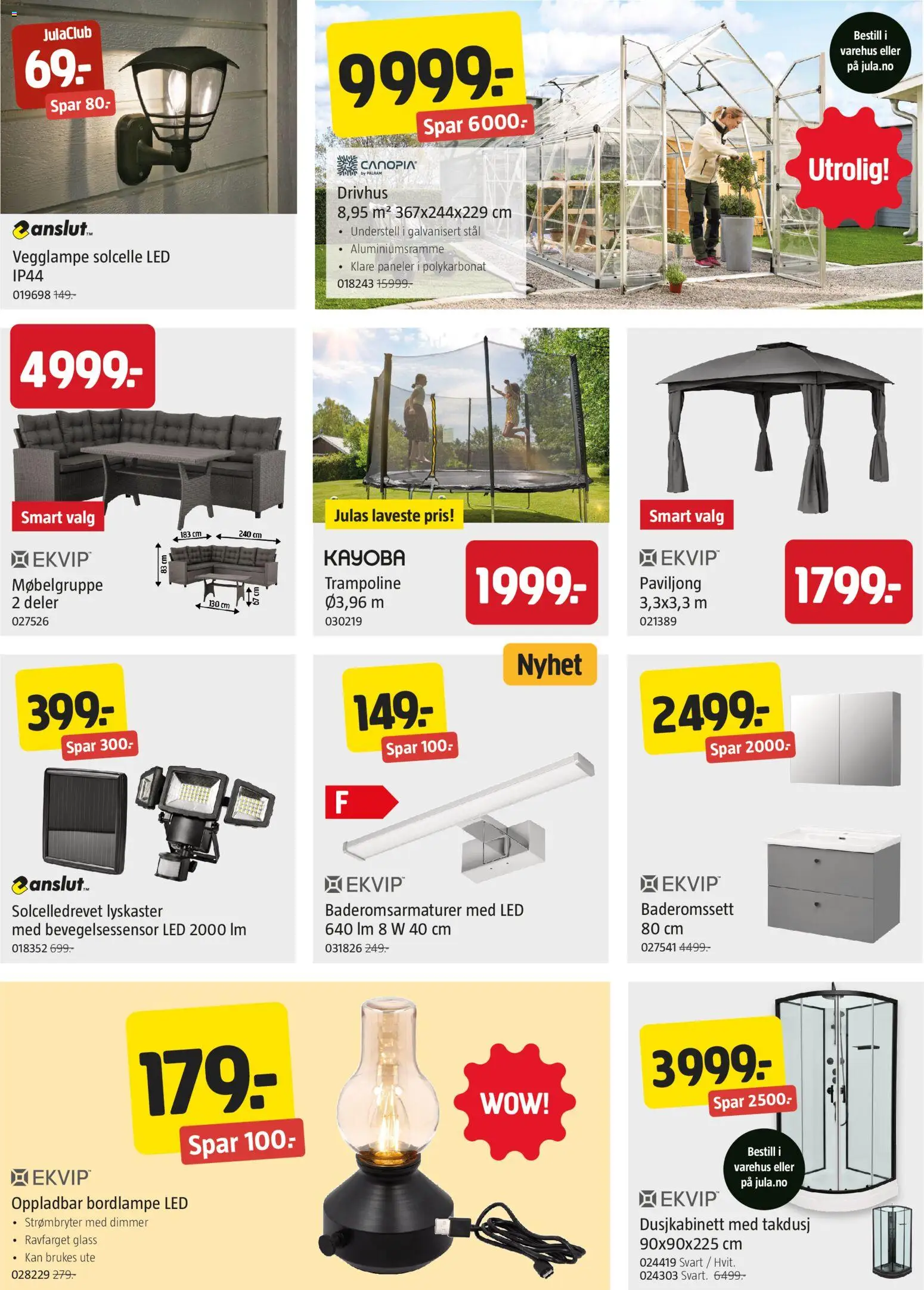 {H1} | Side: 7 | Produkter: Dimmer, Glass, Trampoline, Paviljong