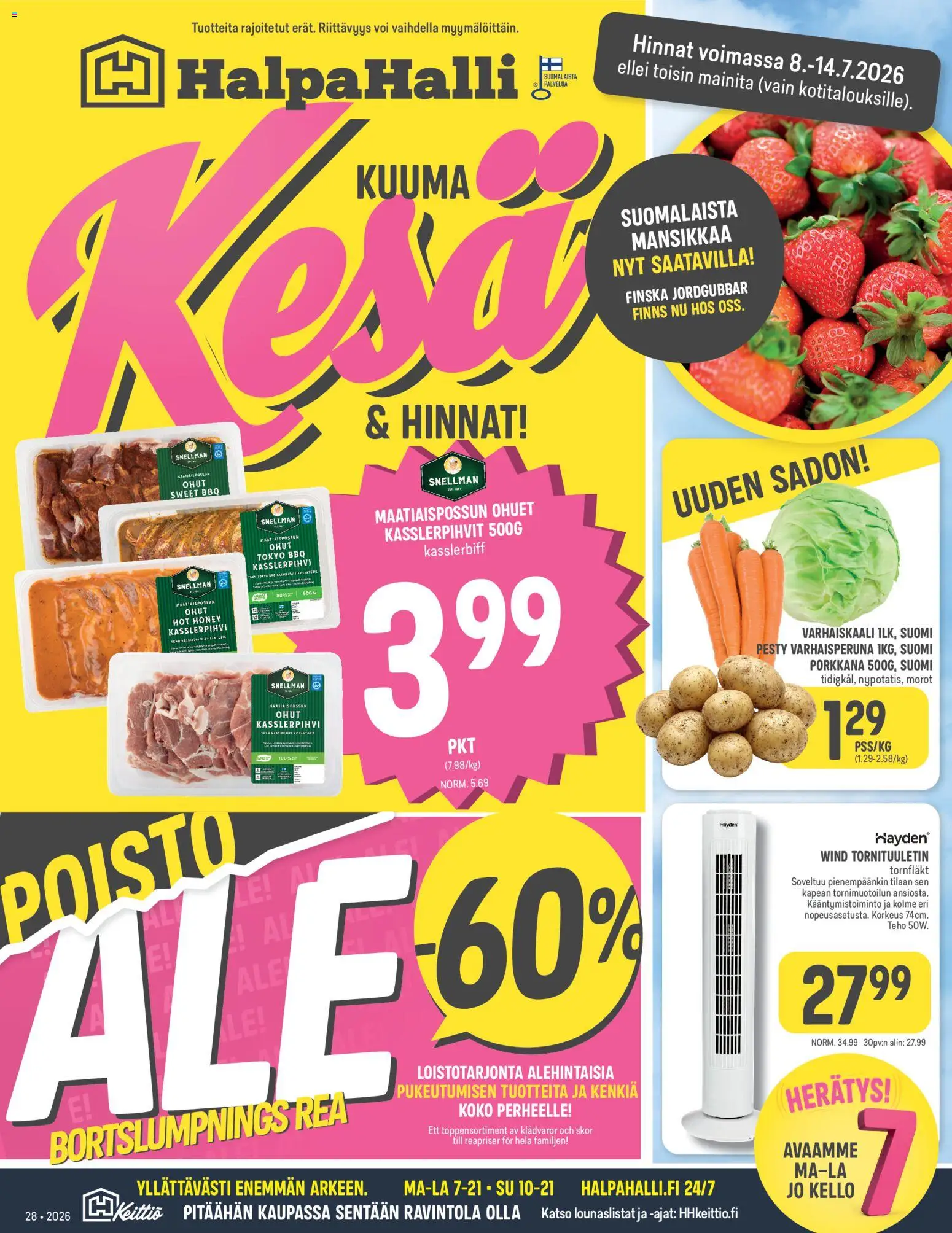 Halpa Halli tarjoukset – voimassa 08/07/2026 alkaen | Sivu: 1 | Tuotteet: Voi, Porkkana, Kello