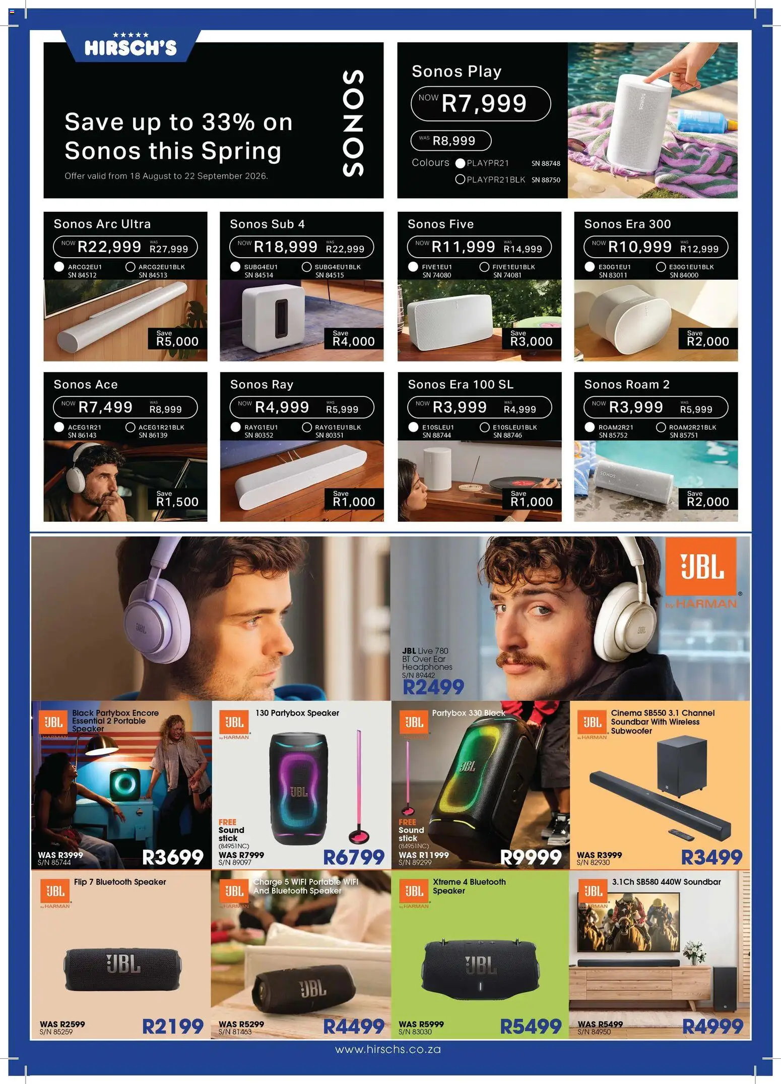 New Hirsch's catalogue – valid from 21/08/2026 | Page: 13 | Products: Headphones, Speaker, Soundbar, Subwoofer