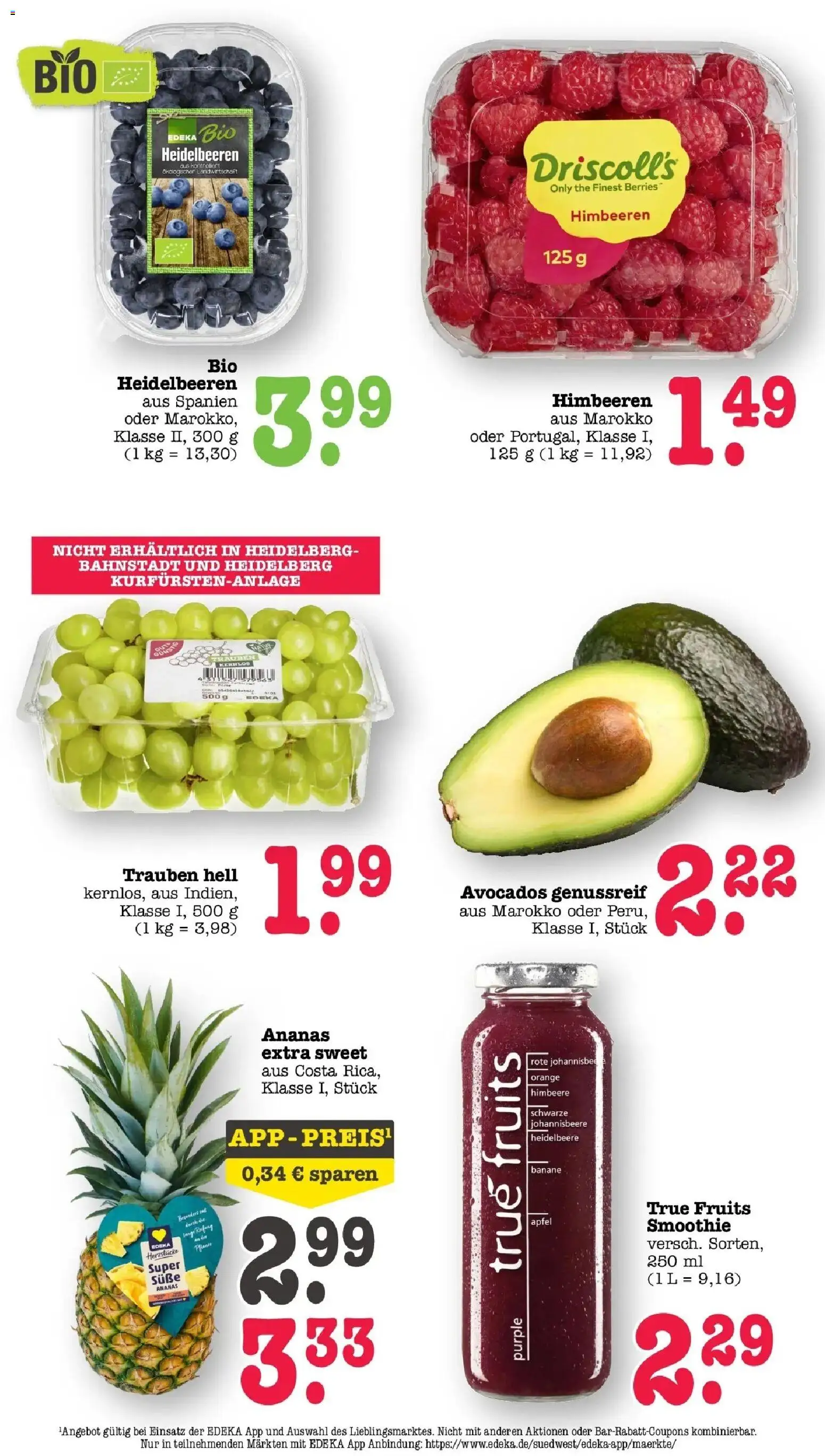 Edeka prospekt Wörth Am Rhein	 – gültig ab 27.04.2026 | Seite: 38 | Produkte: Ananas, Heidelbeeren, Avocado, Himbeere