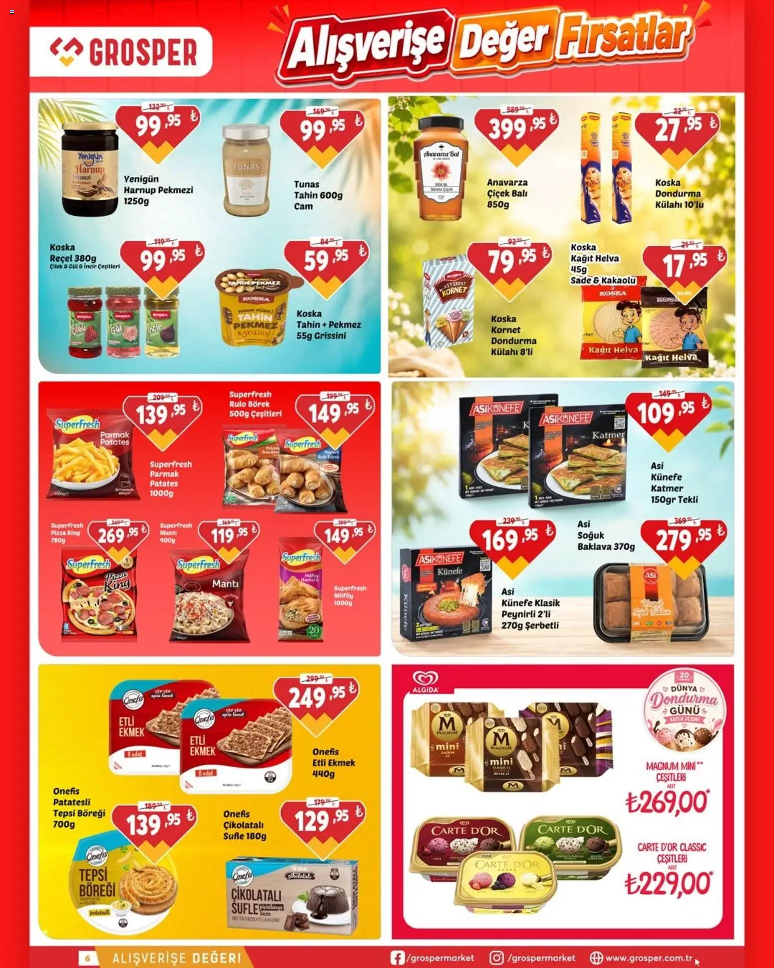 Grosper Katalog - 15 Temmuz 2026 tarihinden itibaren geçerlidir | Sayfa: 6 | Ürünler: Pizza, Dondurma, Patates, Tepsi