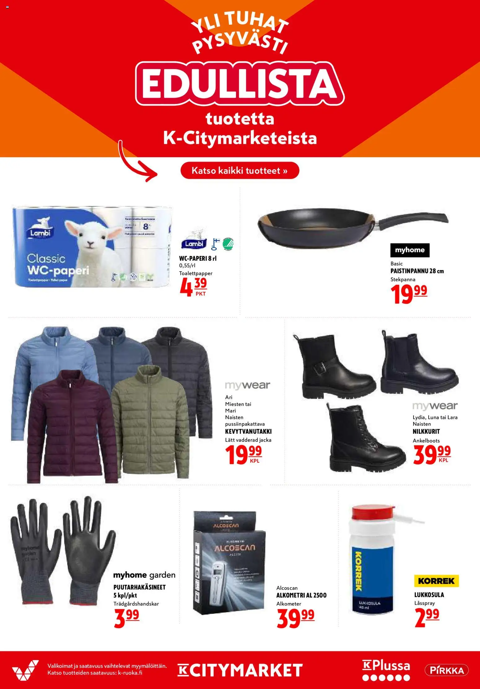 K-Citymarket tarjoukset – voimassa 03/09/2026 alkaen | Sivu: 20 | Tuotteet: Lukkosula, Nilkkurit, Paistinpannu