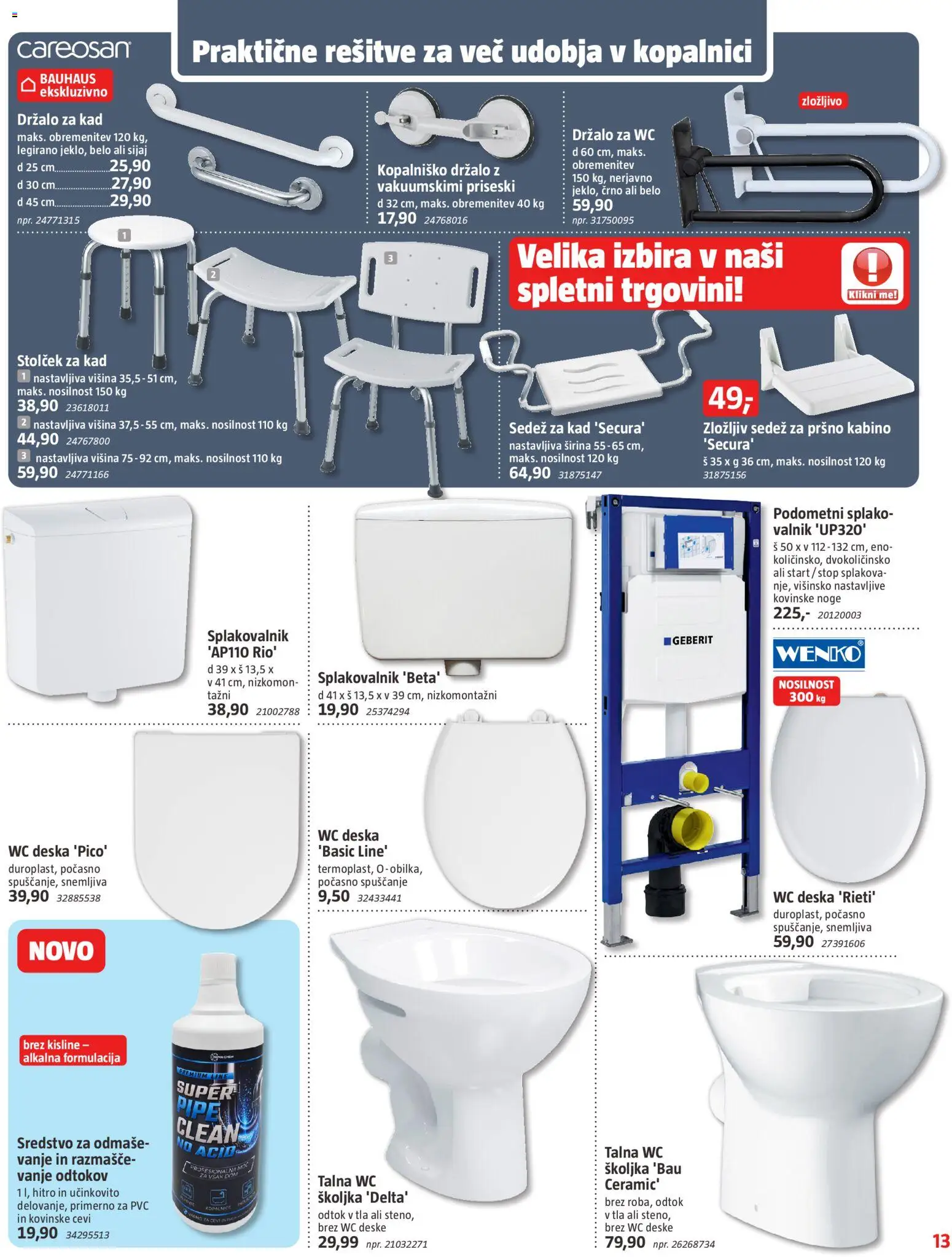 Novi Bauhaus katalog ponudbe – veljaven od 15.07.2026 | Stran: 13 | Izdelki: WC školjka, WC deska