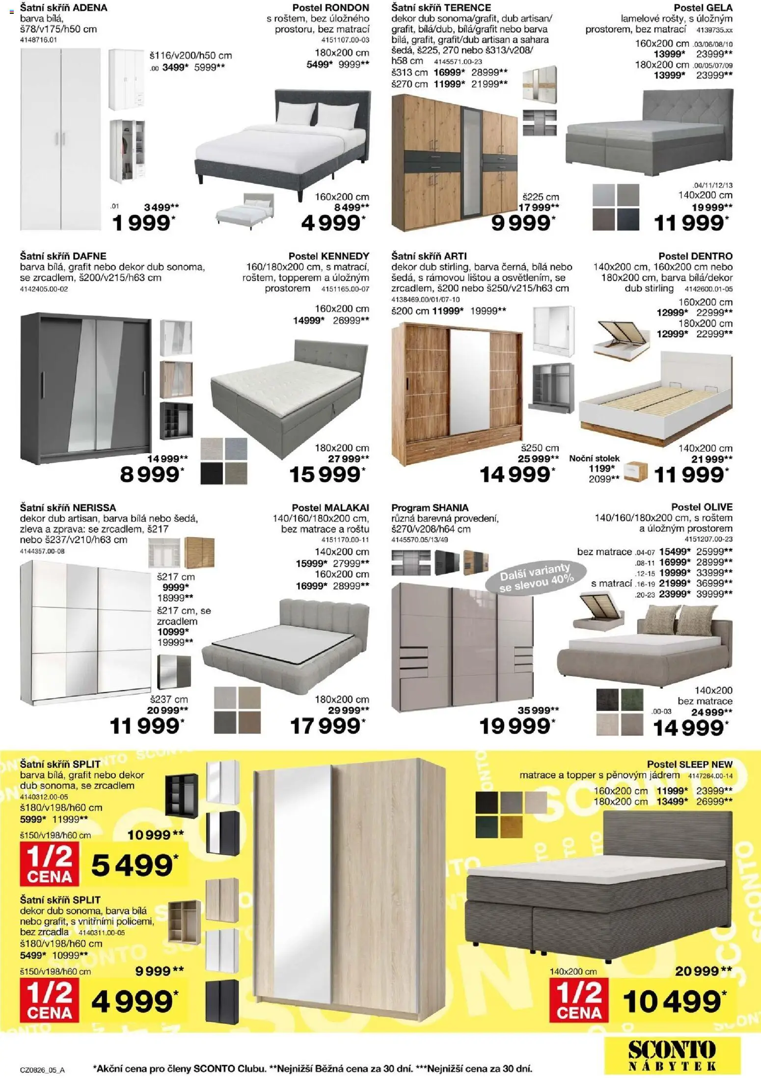 Sconto nábytek leták od 17.06.2026 | Strana: 5 | Produkty: Nábytek, Šatní skříň, Noční stolek, Stolek