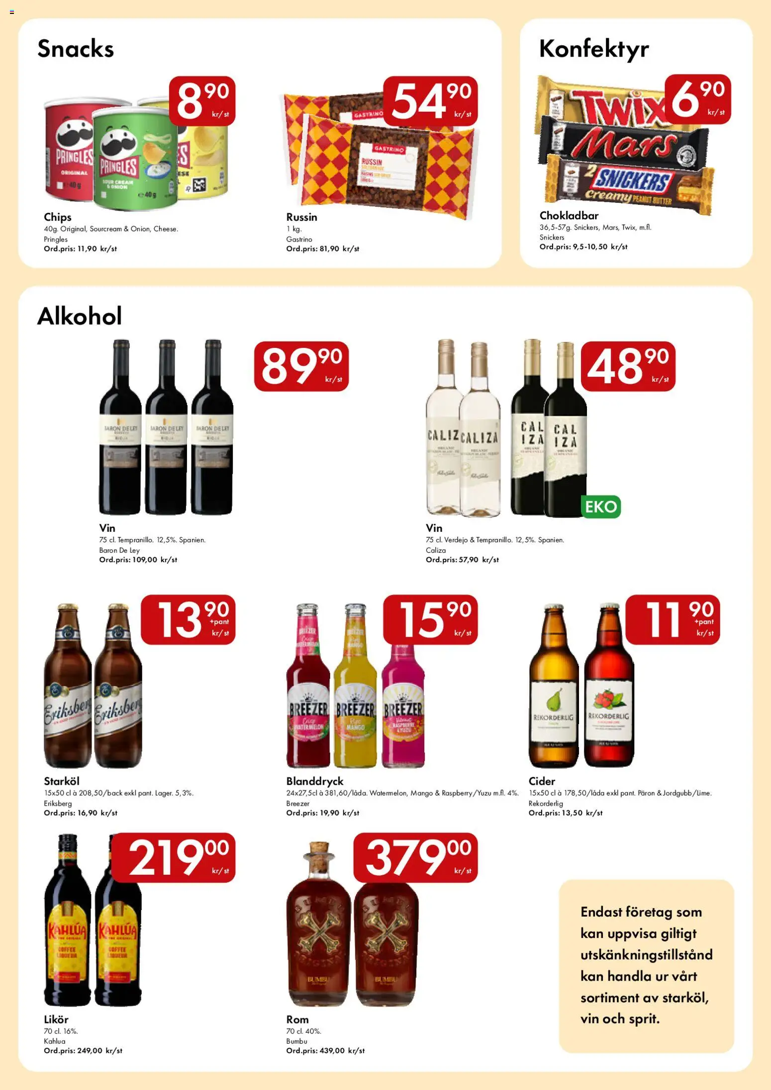 Snabbgross reklamblad aktuell från 09.03.2026 | Sida: 14 | Produkter: Pringles, Vin, Cider, Mango