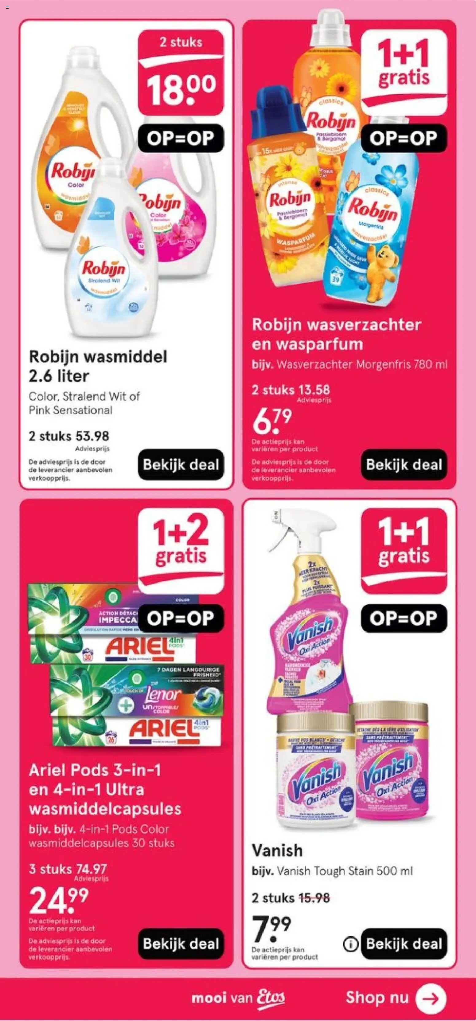 {H1} | Pagina: 25 | Producten: Wasmiddel, Wasverzachter, Robijn, Kan
