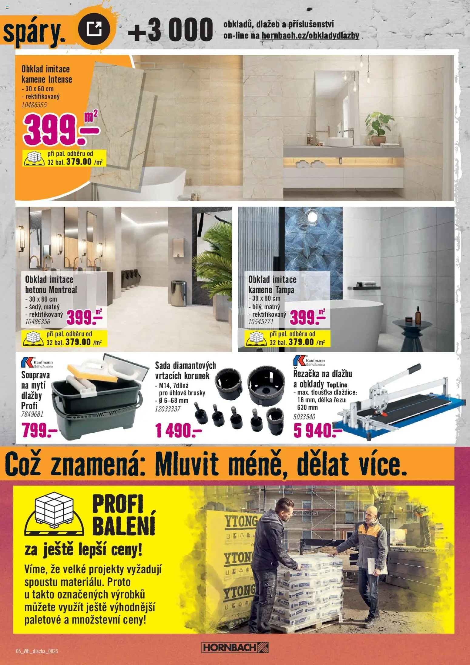 HORNBACH leták - Dlažba a obklady od 19.08.2026 | Strana: 5 | Produkty: Úhlové brusky, Řezačka