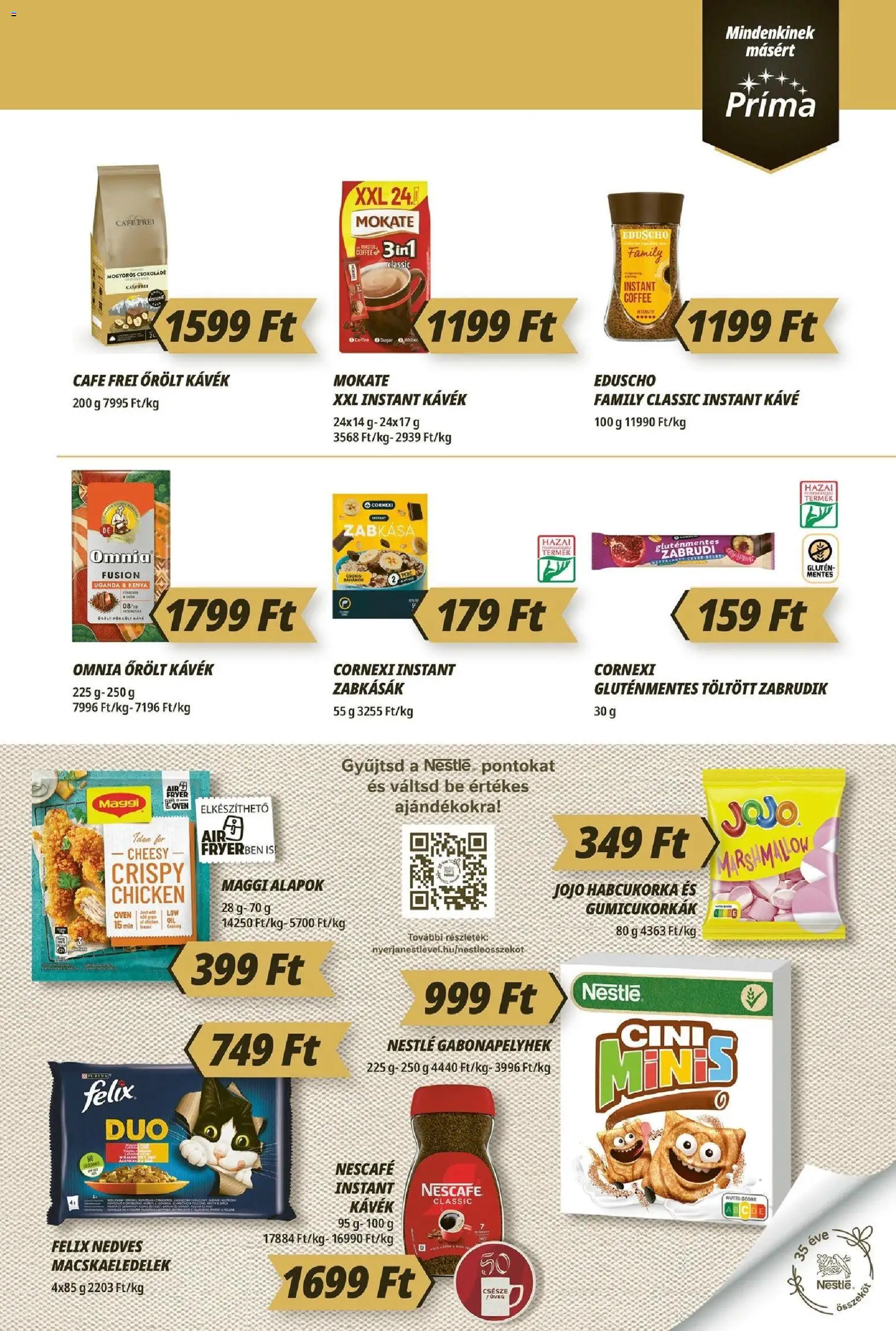 CBA Príma akciós ujság - amely érvényes a következő dátumtól: 2026.09.10. | Oldal: 7 | Termékek: Nestlé, Csokoládé, Instant kávé, Mokate