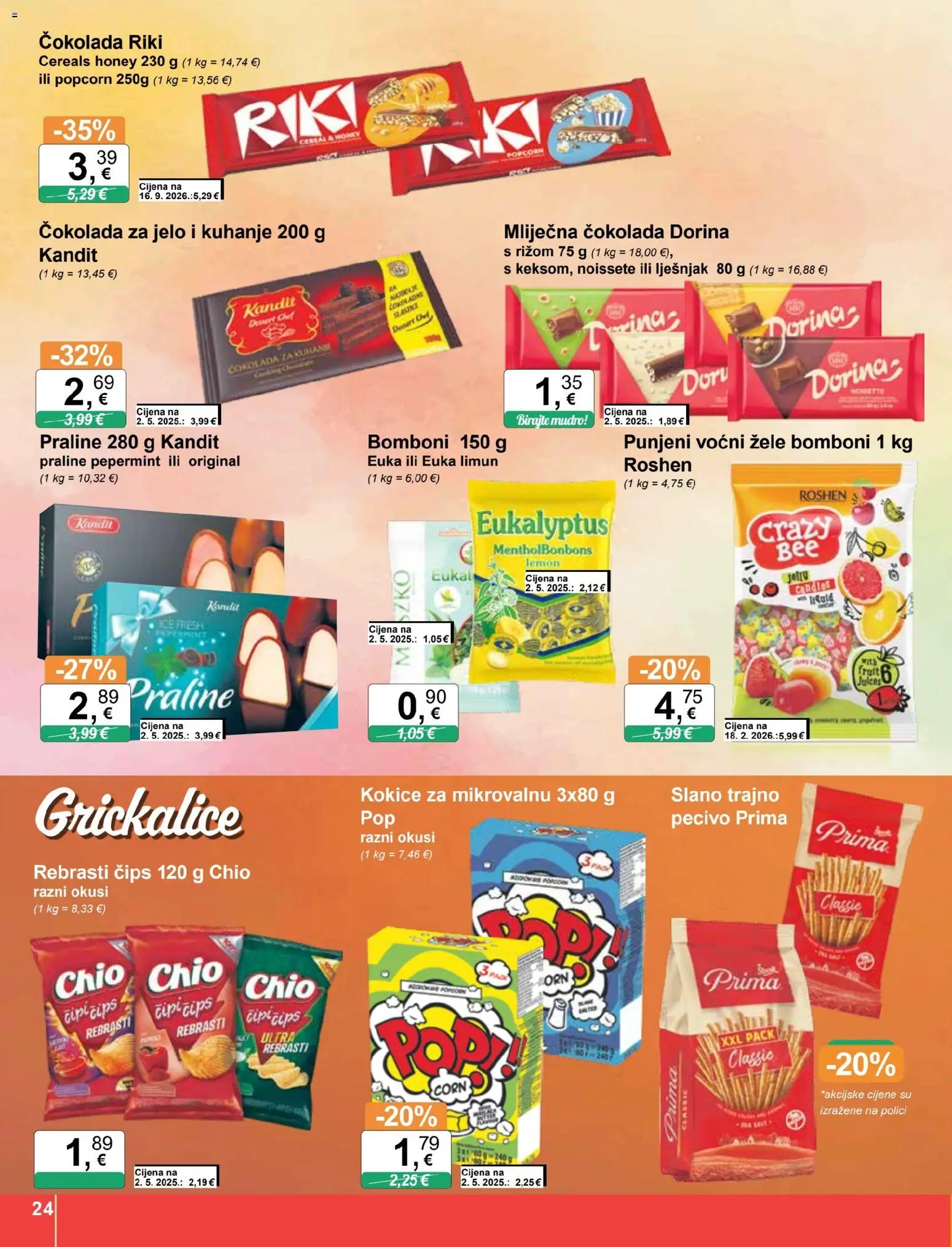 KTC katalog | vrijedi od 13.05.2026 | Stranica: 24 | Proizvodi: Dorina, Čokolada, Bomboni, Kokice