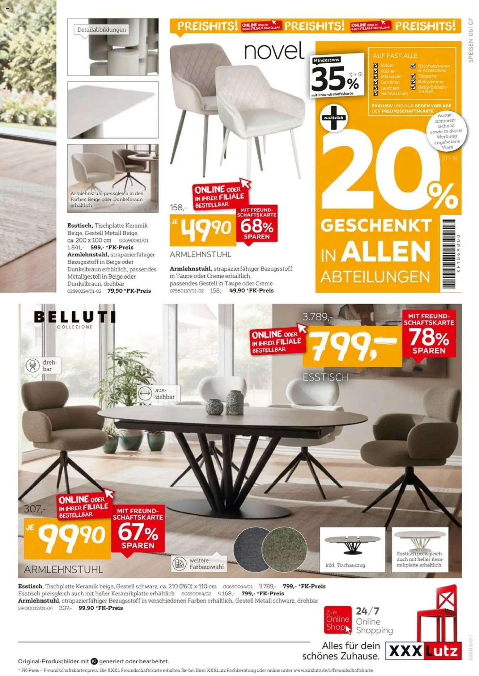 XXXLutz Speisen Preishits – gültig ab 24.10.2026 | Seite: 6 | Produkte: Esstisch, Creme, Kuchen