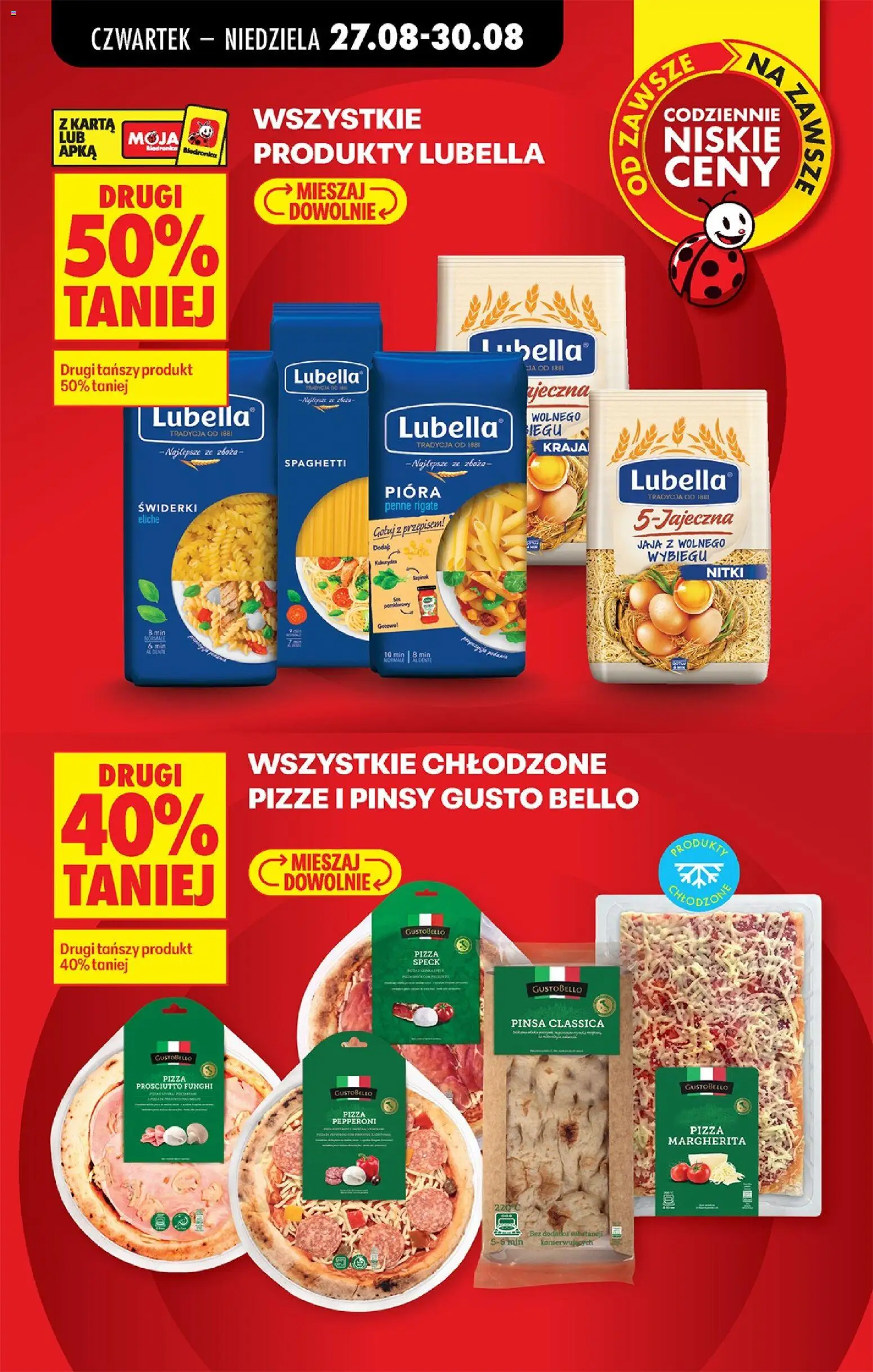 Biedronka gazetka od czwartku od 27.08.2026 | Strona: 13 | Produkty: Spaghetti, Prosciutto, Pasta, Jaja