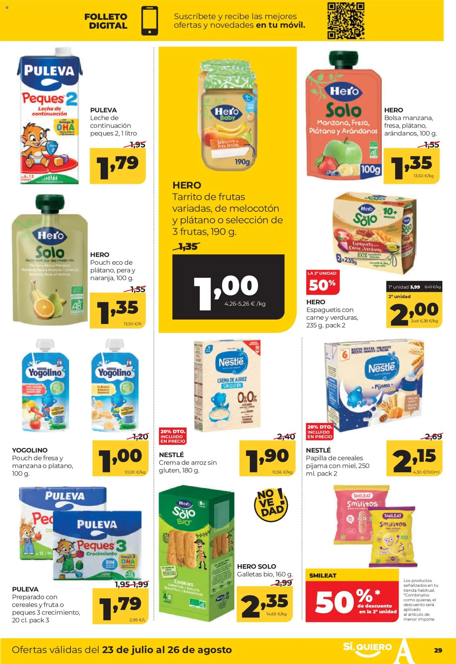 Alimerka folleto Asturias │ válido desde el 23/07/2026 | Página: 29 | Productos: Leche, Cereales, Galletas, Bolsa