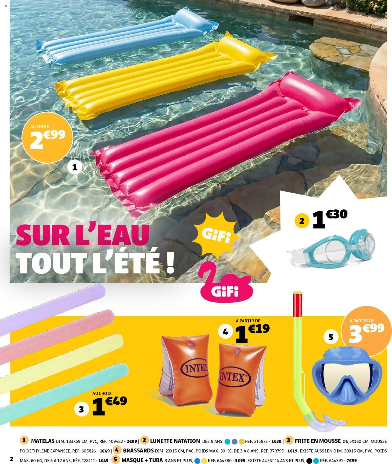 {H1} | Page: 2 | Produits: Brassards, Poids, Tuba, Masque